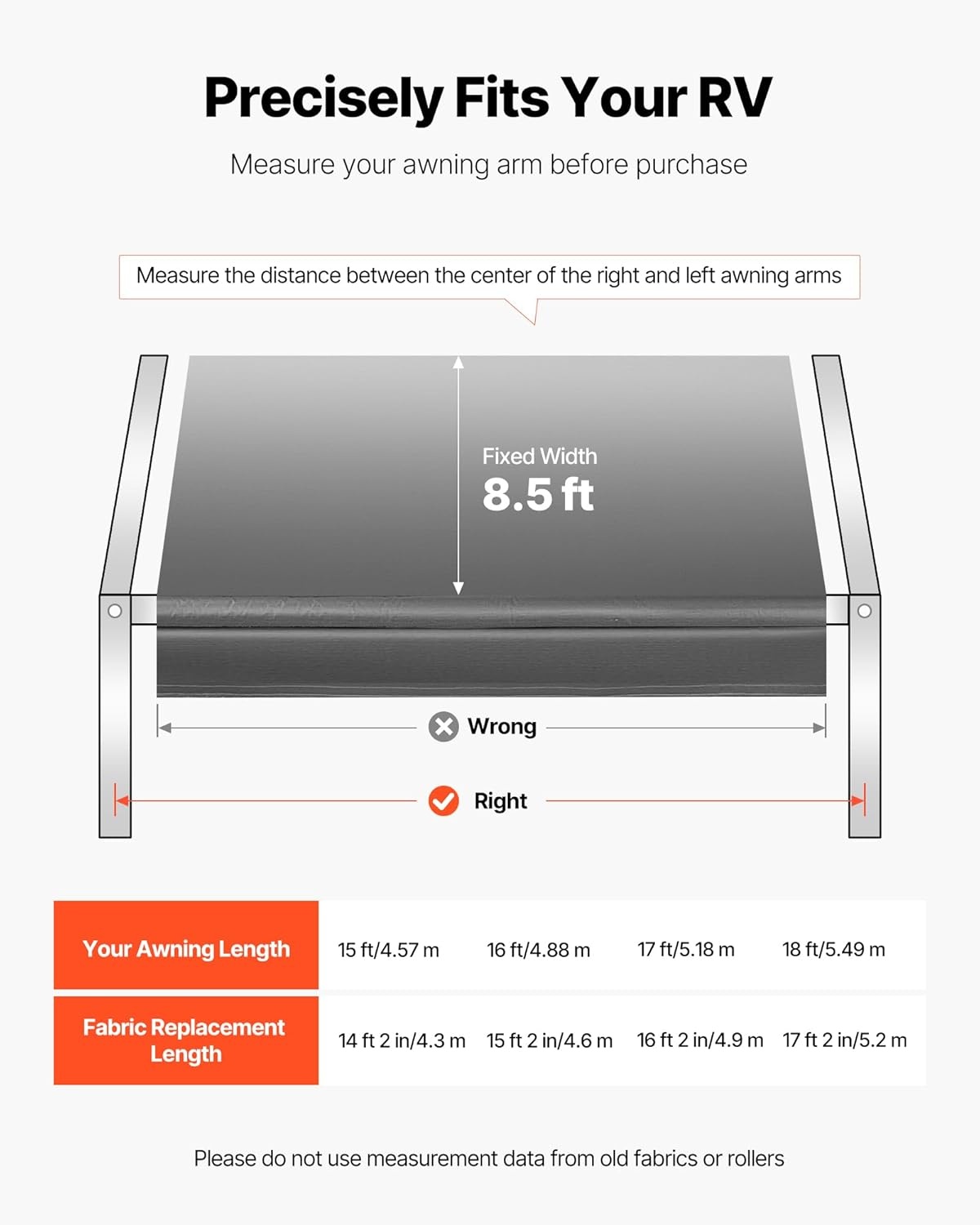 image:imageVEVOR RV Awning Fabric Replacement 15 Fabric 142 18 oz HeavyDuty Weatherproof Vinyl Camper Awning Replacement UPF50 Protection Waterproof Outdoor Canopy for RV Motorhome Trailer Black FadeGray Fade