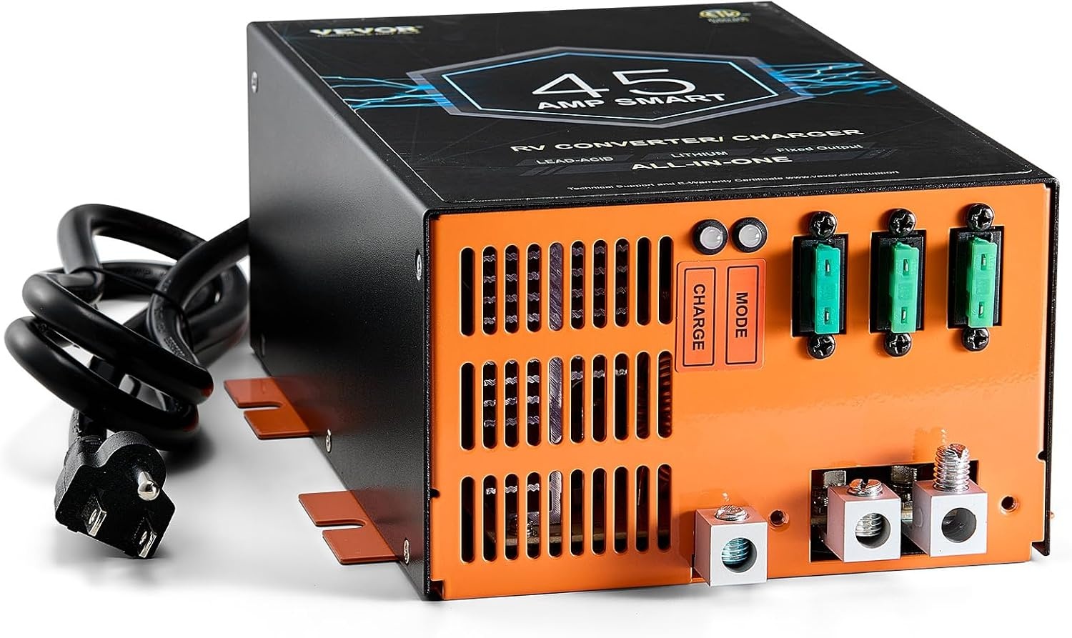 image:imageVEVOR RV Converter 45 Amp 110V AC to 12V DC RV Power Converter Battery Charger with 4 Stage Smart Charging 13V to 165V Adjustable Operating Range Compatible with Lithium Lead Acid Battery ETL45 Amp