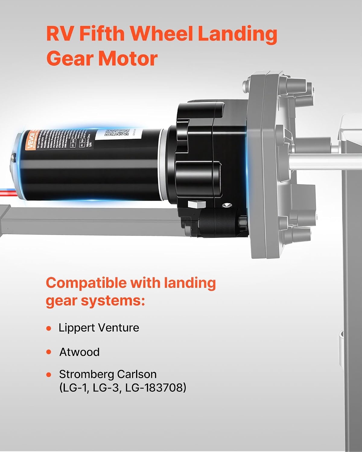 image:imageVEVOR RV Follow Fifth Wheel Landing Gear Leg 179014 325Inch 5th Wheel Landing Gear Universal Replacement Compatible with Lippert Venture Atwood Stromberg Carlson Systems with Pin and Base BlackRV 5th Wheel Gear Motor
