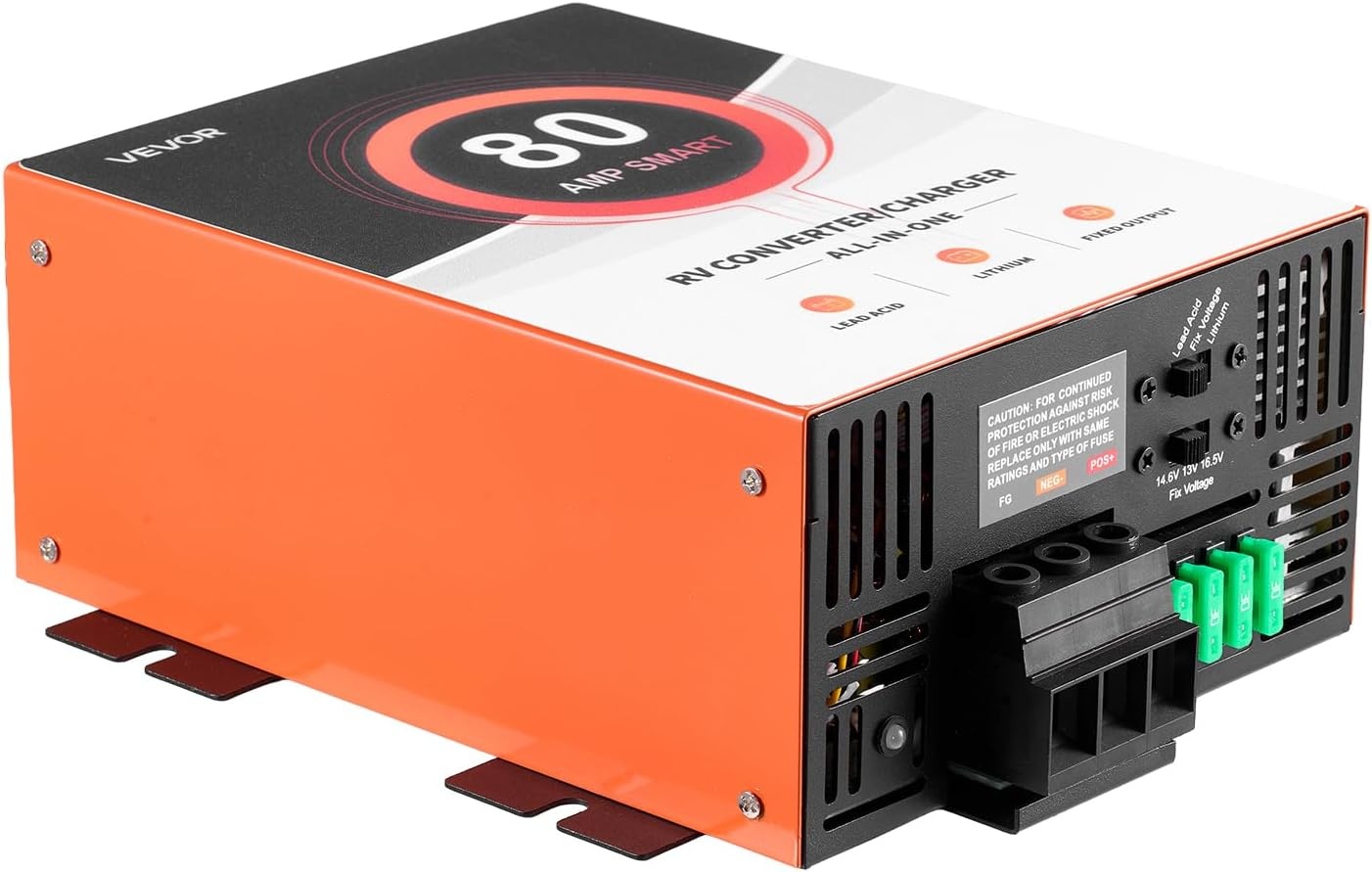 image:imageVEVOR RV Power Converter 65 Amp 110V AC to 12V DC RV Converter Battery Charger Multi Stage Smart Charging 13V to 165V Operating Range Compatible with Lithium amp Lead Acid Battery for Camper80A