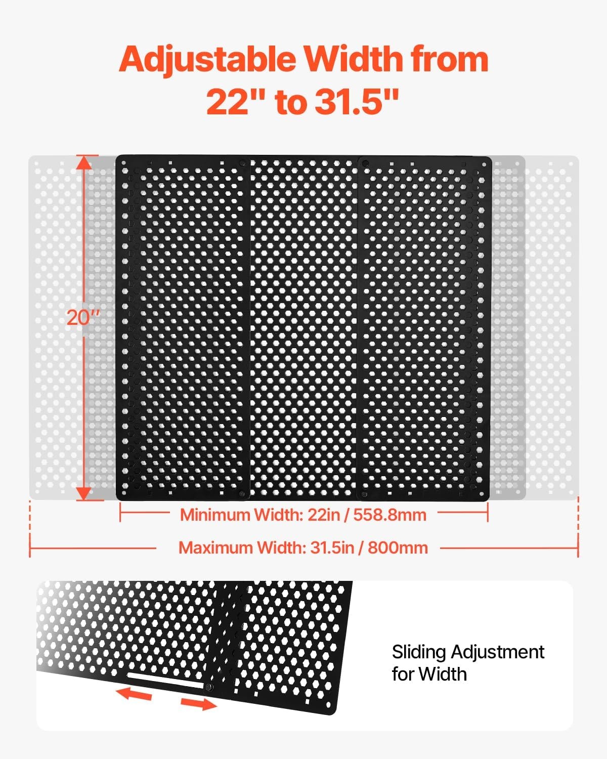 image:imageVEVOR RV Screen Door Protector 225 x 20 inch Door Grille Easy to Install and Disassemble Reinforced Breathable Protective Mesh Aluminum Alloy Camper RV Entry Protector for Pet Protection Black315 x 20 x 042 in