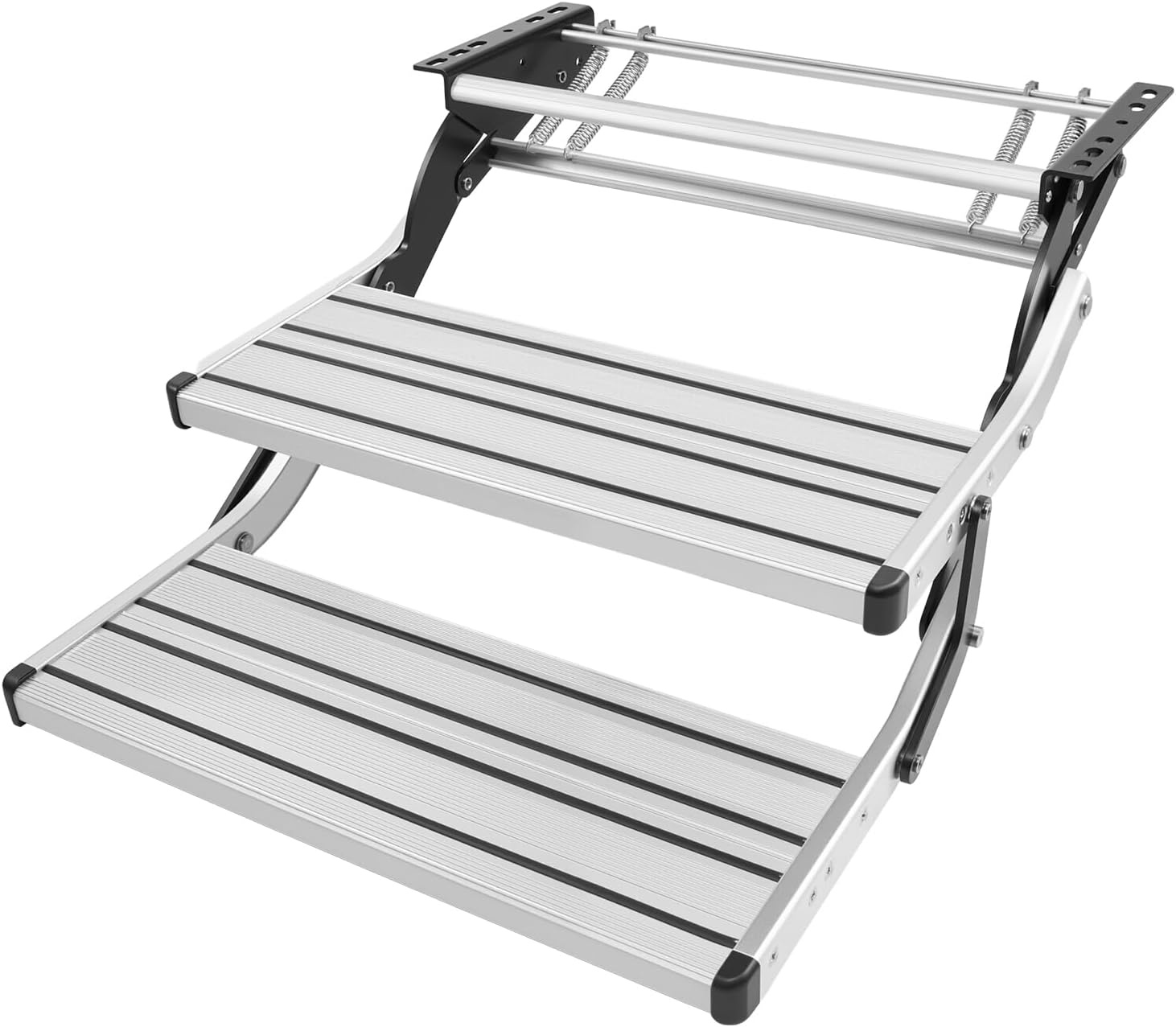 image:imageVEVOR RV Steps 2Step 440 lbs Load Capacity Electric Retractable RV Stairs Telescopic Folding Aluminum Alloy Camper Steps Steel Frame NonSlip Entry Stair for Camper Van Motorhome Travel Trailer2Step