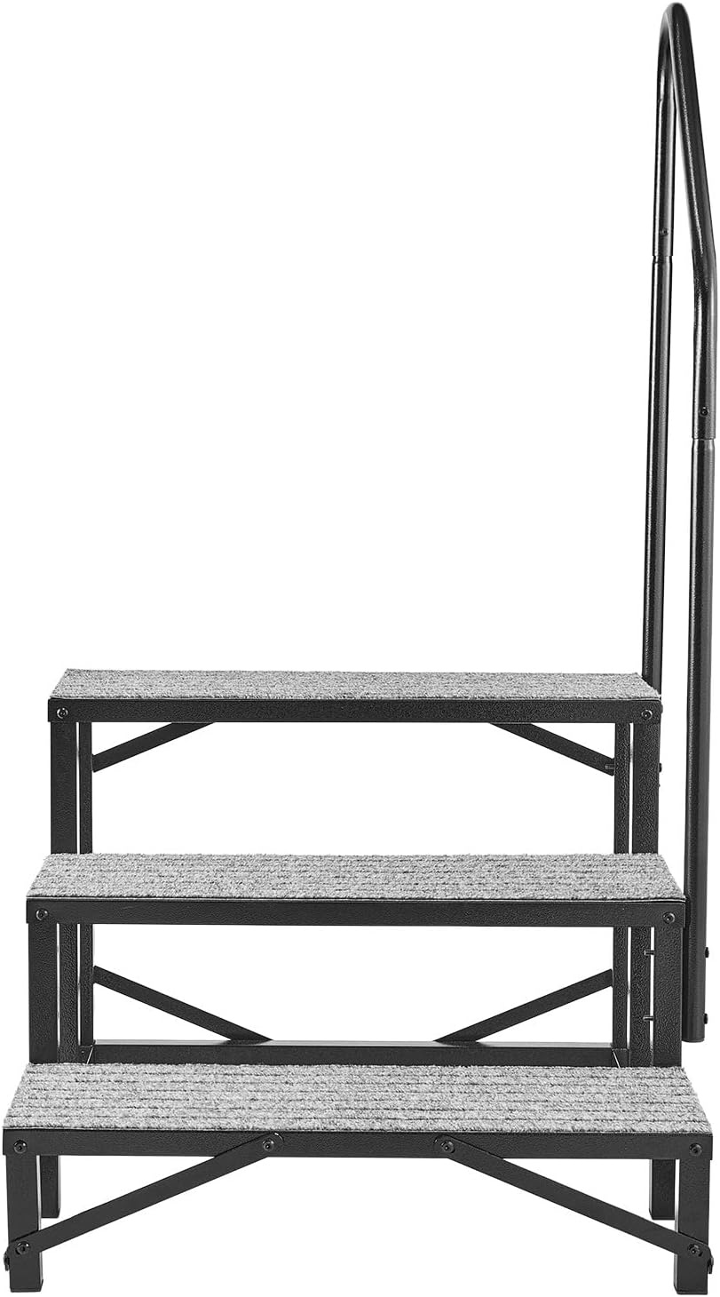 image:imageVEVOR RV Steps with Handrail 4 Steps 660 lbs Load Capacity Heavy Duty Outdoor RV Stairs with NonSlip Mat for Elderly and Pets Portable Stairs for Hot Tub Camper Mobile Home Porch Pool SPA3Step