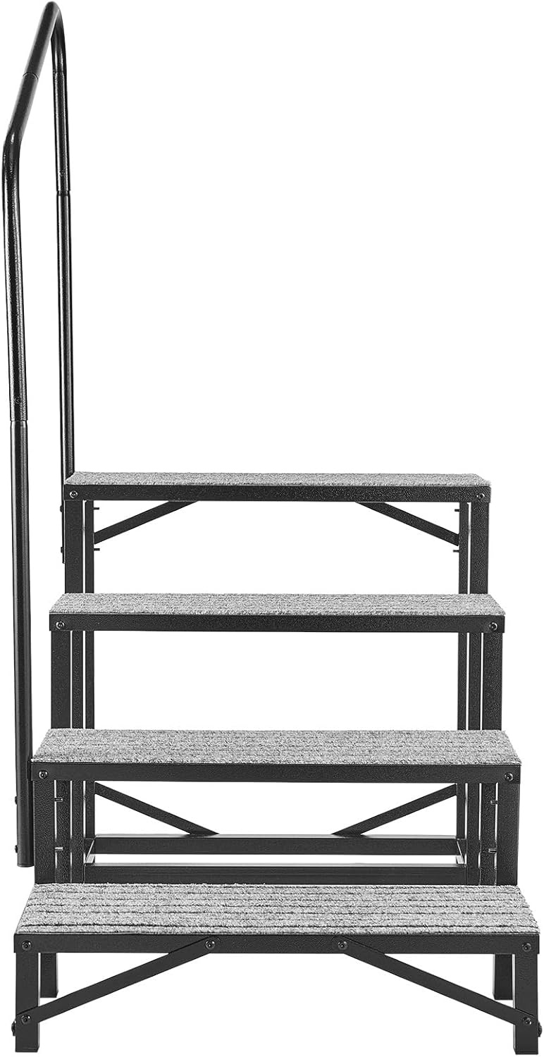 image:imageVEVOR RV Steps with Handrail 4 Steps 660 lbs Load Capacity Heavy Duty Outdoor RV Stairs with NonSlip Mat for Elderly and Pets Portable Stairs for Hot Tub Camper Mobile Home Porch Pool SPA4Step