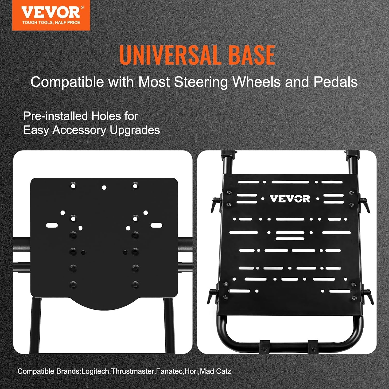 image:imageVEVOR Racing Wheel Stand Foldable Fit for Mainstream Brands Carbon Steel Driving Simulator Cockpit Adjustable Pedal amp DualMode SeatingFit Most Steering Wheels and Pedals