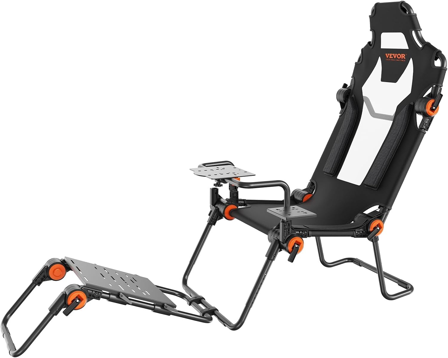 image:imageVEVOR Racing Wheel Stand Foldable Fit for Mainstream Brands Carbon Steel Driving Simulator Cockpit Adjustable Pedal amp DualMode SeatingFit Most Steering Wheels and Pedals