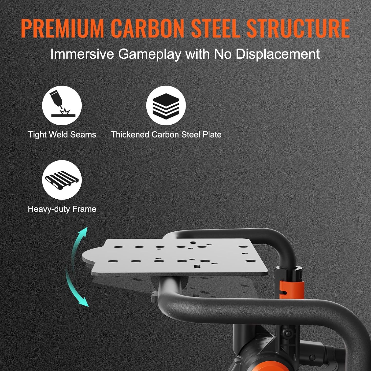 image:imageVEVOR Racing Wheel Stand Foldable Fit for Mainstream Brands Carbon Steel Driving Simulator Cockpit Adjustable Pedal amp DualMode SeatingFit Most Steering Wheels and Pedals
