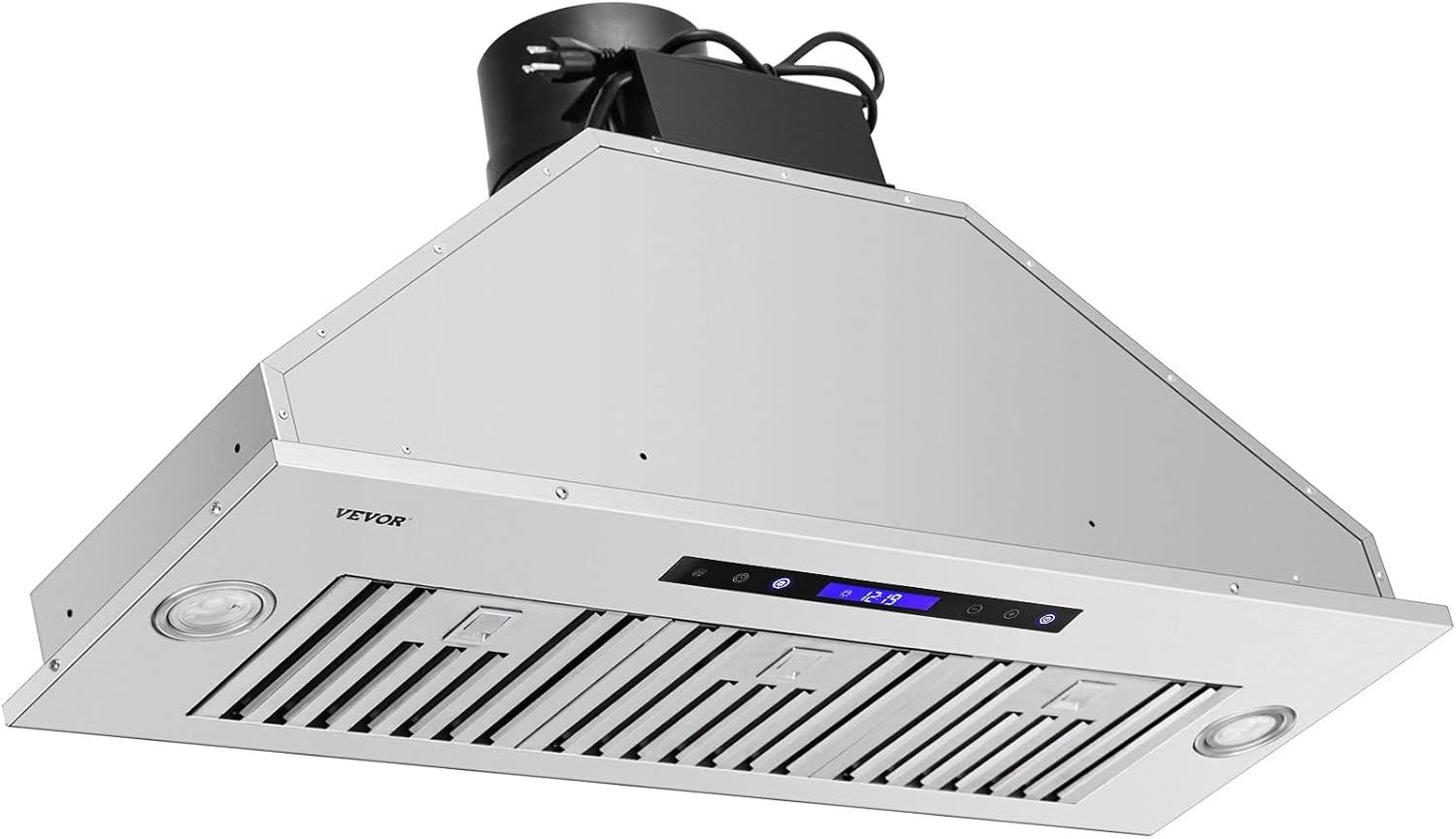 image:imageVEVOR Range Hood Insert 30 Inch Builtin Kitchen Vent Hood 800CFM Stainless Steel Stove Hood with Gesture amp Touch Control LED Light Baffle Filters 4Speed Exhaust Fan DuctedDuctless Convertible4Speed Touch Remote Control 36 Inch900 CFM