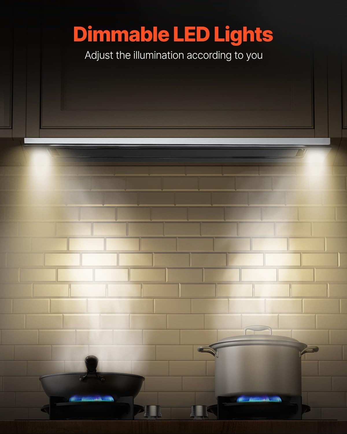 image:imageVEVOR Range Hood Insert 30 Inch Builtin Kitchen Vent Hood 800CFM Stainless Steel Stove Hood with Gesture amp Touch Control LED Light Baffle Filters 4Speed Exhaust Fan DuctedDuctless Convertible4Speed Gesture Touch Control 30 Inch800 CFM
