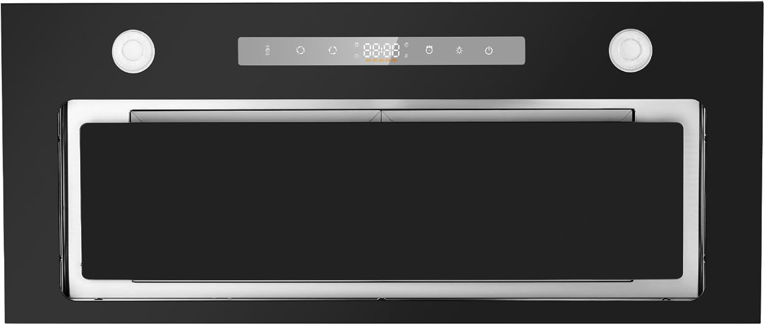image:imageVEVOR Range Hood Insert 30 Inch Builtin Kitchen Vent Hood 800CFM Stainless Steel Stove Hood with Gesture amp Touch Control LED Light Baffle Filters 4Speed Exhaust Fan DuctedDuctless Convertible4Speed Gesture Touch Control 30 Inch800 CFM