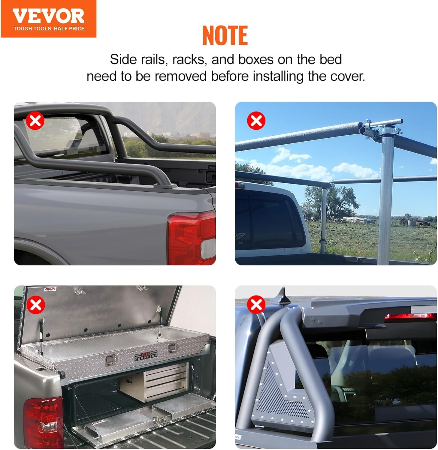 image:imageVEVOR Retractable Tonneau Cover 57 ft Hard Retractable Tonneau Cover with Builtin Drainage Pipe for 20212024 Dodge Ram 1500 Crew Cab Customized Design with DoubleLock amp TSlotHard Trifold