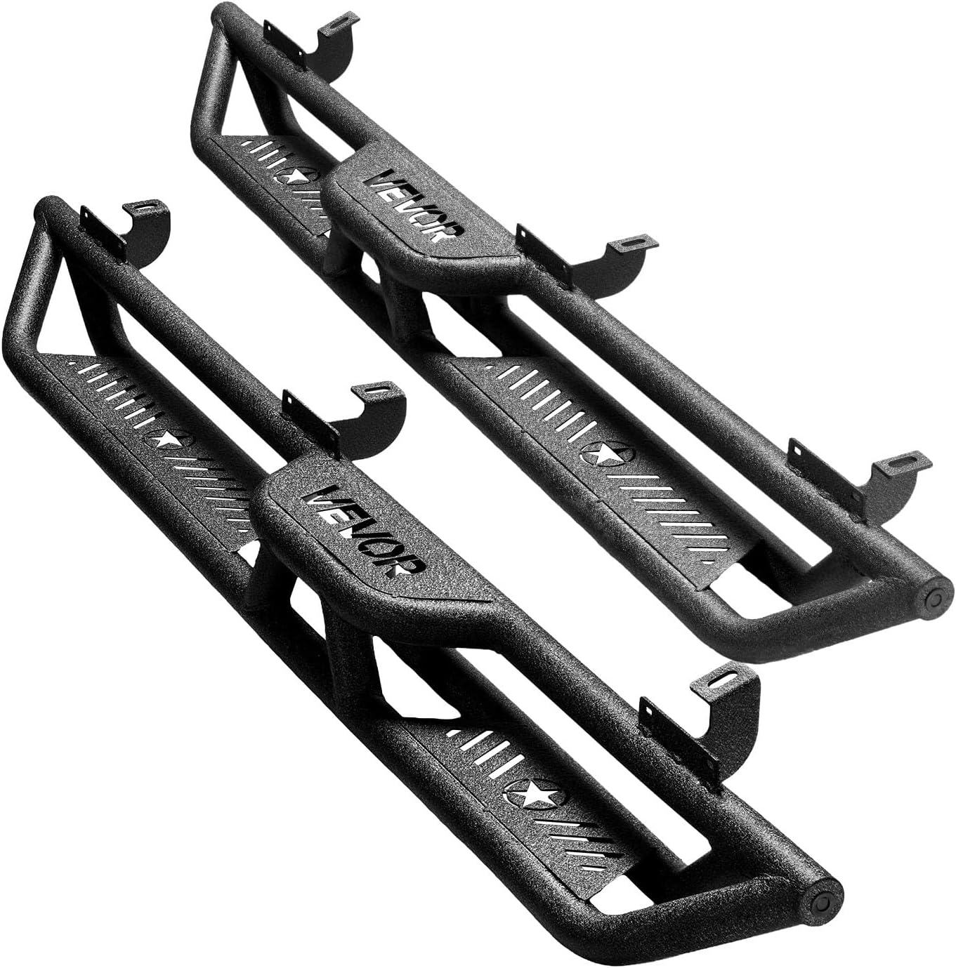 image:imageVEVOR Running Boards 4 Inches Side Steps Compatible with 20152025 Chevy ColoradoGMC Canyon Crew Cab Black Carbon Steel Nerf Bars 550 lbs Load Capacity NonSlip Surface with Rustproof Coating0718 Jeep Wrangler JK 4 Door