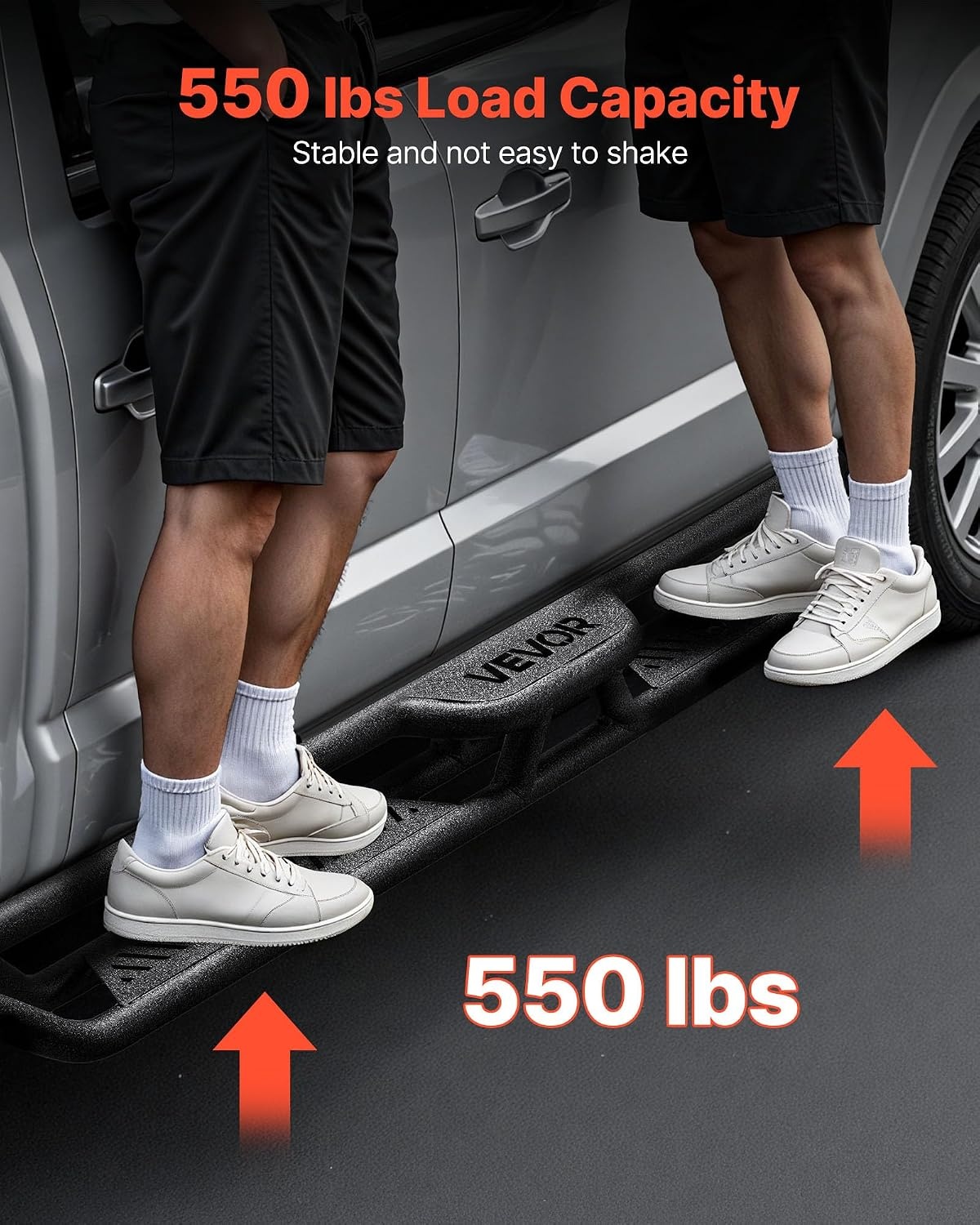 image:imageVEVOR Running Boards 4 Inches Side Steps Compatible with 20152025 Chevy ColoradoGMC Canyon Crew Cab Black Carbon Steel Nerf Bars 550 lbs Load Capacity NonSlip Surface with Rustproof Coating0718 Jeep Wrangler JK 4 Door