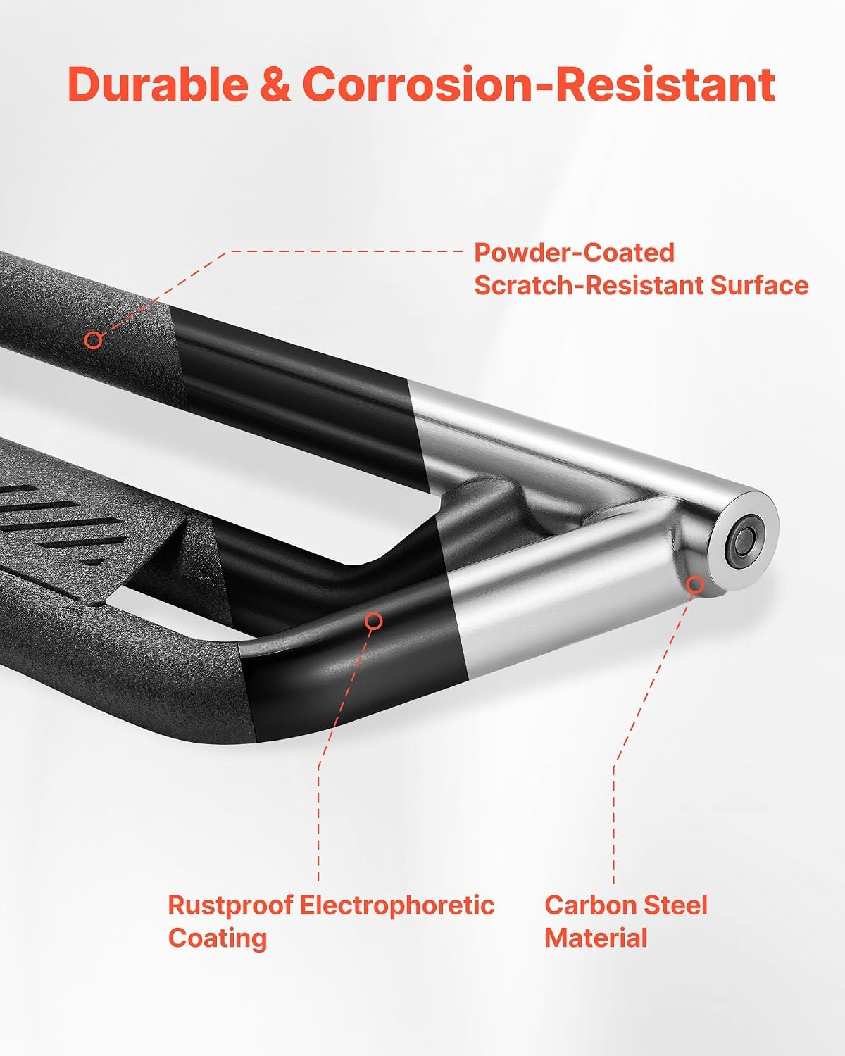 image:imageVEVOR Running Boards 4 Inches Side Steps Compatible with 20152025 Chevy ColoradoGMC Canyon Crew Cab Black Carbon Steel Nerf Bars 550 lbs Load Capacity NonSlip Surface with Rustproof Coating1925 Ram 1500 Crew Cab