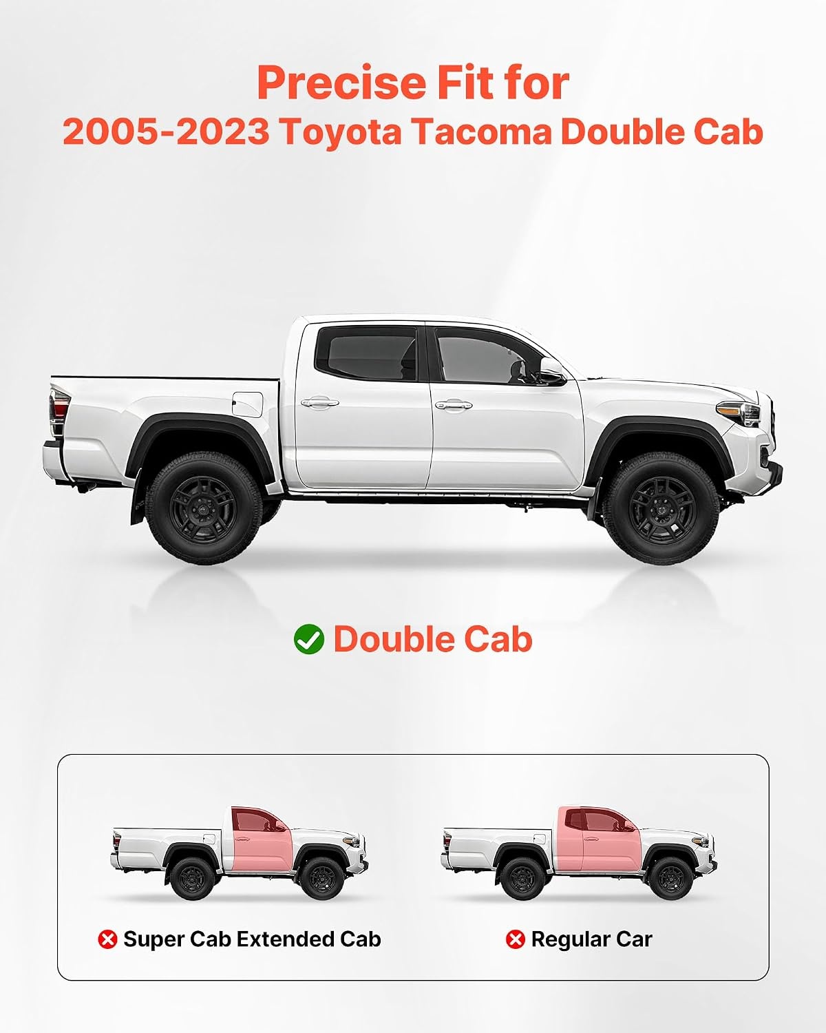 image:imageVEVOR Running Boards 4 Inches Side Steps Compatible with 20152025 Chevy ColoradoGMC Canyon Crew Cab Black Carbon Steel Nerf Bars 550 lbs Load Capacity NonSlip Surface with Rustproof Coating0523 Tacoma Double Cab