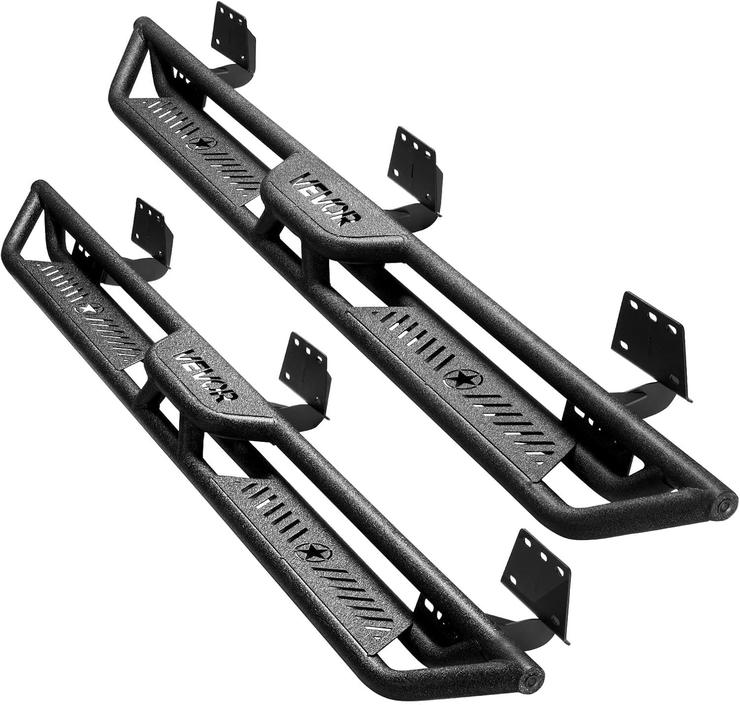 image:imageVEVOR Running Boards 4 Inches Side Steps Compatible with 20152025 Chevy ColoradoGMC Canyon Crew Cab Black Carbon Steel Nerf Bars 550 lbs Load Capacity NonSlip Surface with Rustproof Coating1925 Ram 1500 Crew Cab