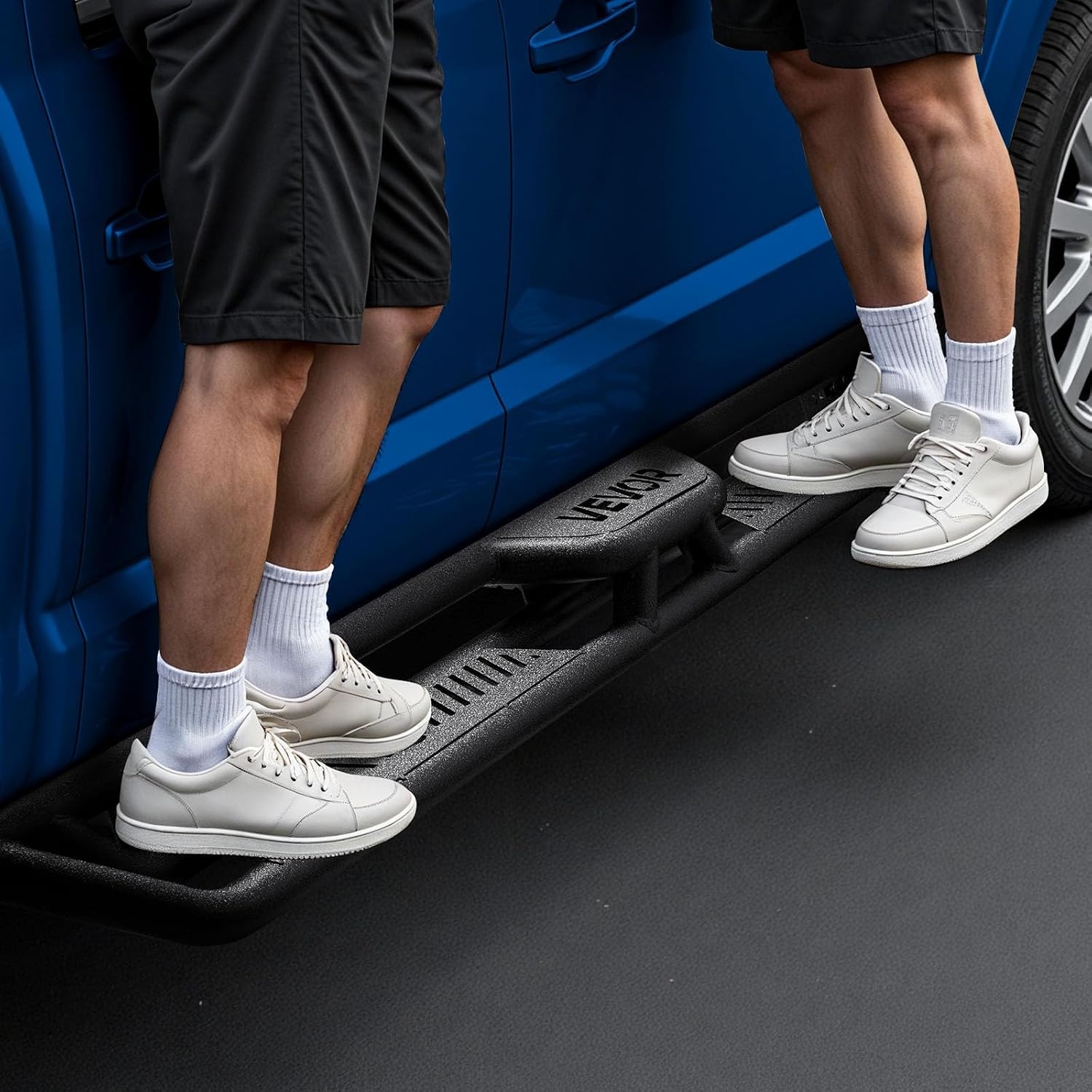 image:imageVEVOR Running Boards 4 Inches Side Steps Compatible with 20152025 Chevy ColoradoGMC Canyon Crew Cab Black Carbon Steel Nerf Bars 550 lbs Load Capacity NonSlip Surface with Rustproof Coating0918 Ram 1500 Crew Cab