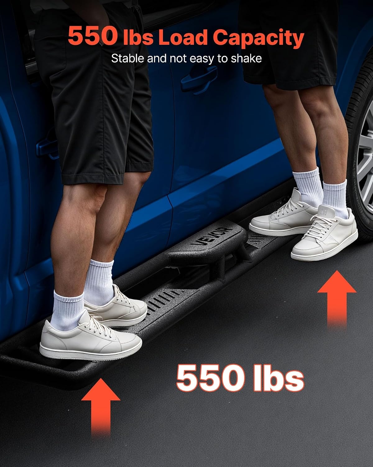 image:imageVEVOR Running Boards 4 Inches Side Steps Compatible with 20152025 Chevy ColoradoGMC Canyon Crew Cab Black Carbon Steel Nerf Bars 550 lbs Load Capacity NonSlip Surface with Rustproof Coating0918 Ram 1500 Crew Cab