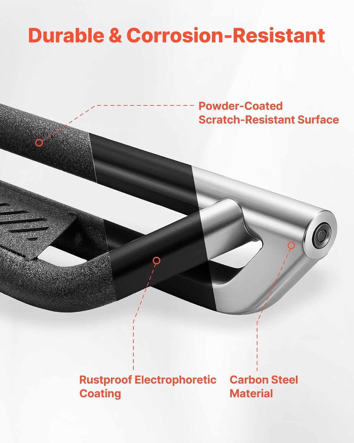 image:imageVEVOR Running Boards 4 Inches Side Steps Compatible with 20152025 Chevy ColoradoGMC Canyon Crew Cab Black Carbon Steel Nerf Bars 550 lbs Load Capacity NonSlip Surface with Rustproof Coating0523 Tacoma Double Cab