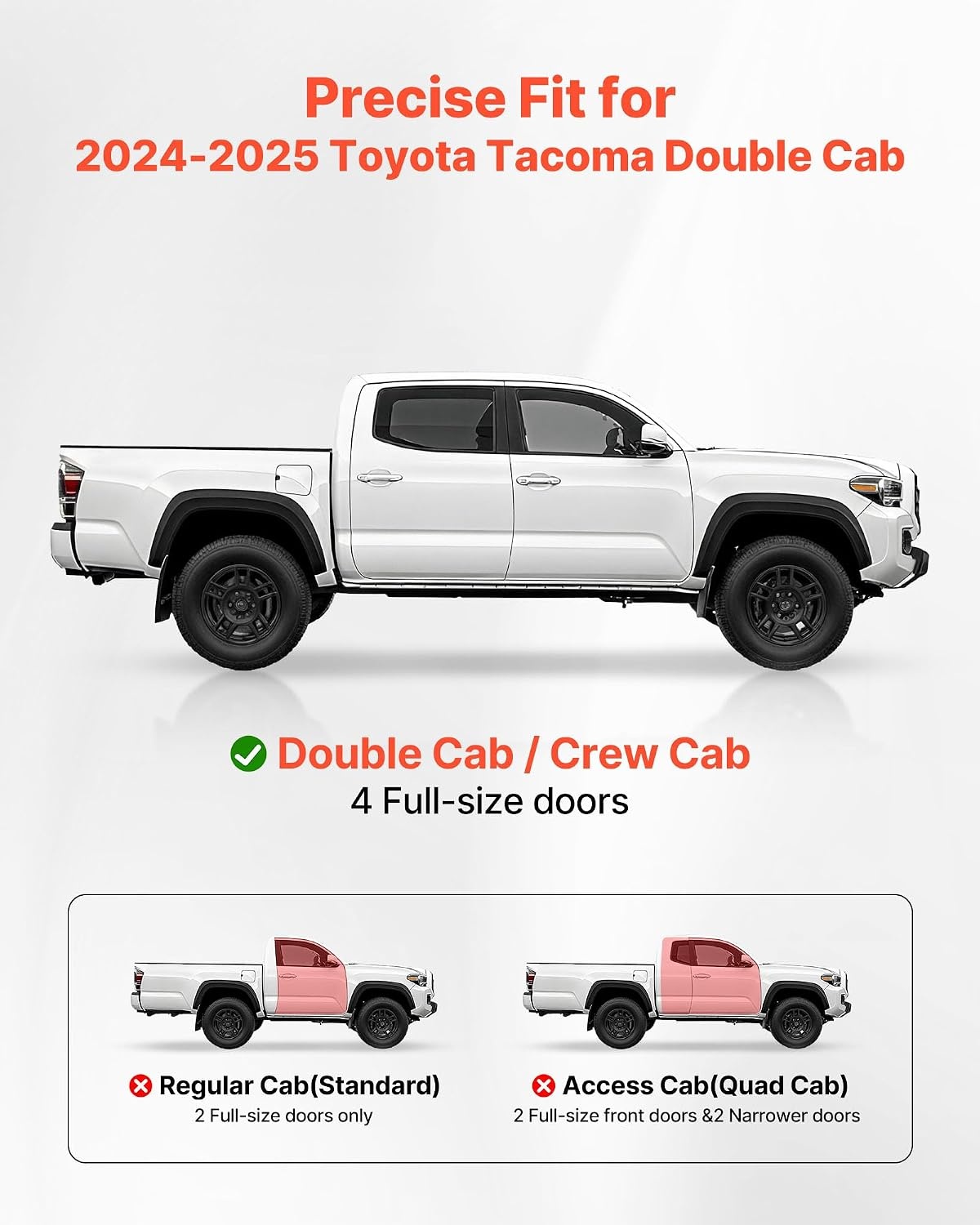 image:imageVEVOR Running Boards 4 Inches Side Steps Compatible with 20152025 Chevy ColoradoGMC Canyon Crew Cab Black Carbon Steel Nerf Bars 550 lbs Load Capacity NonSlip Surface with Rustproof Coating2425 Tacoma Double Cab