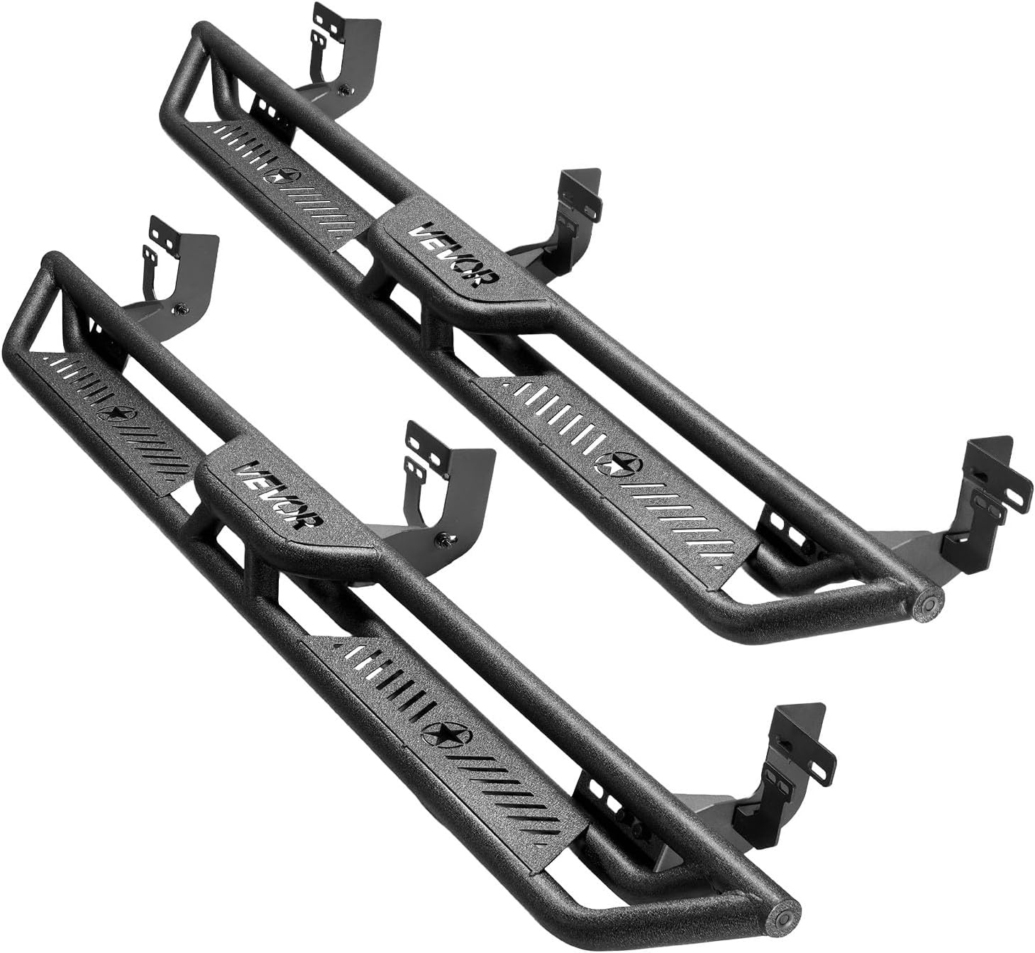 image:imageVEVOR Running Boards 4 Inches Side Steps Compatible with 20152025 Chevy ColoradoGMC Canyon Crew Cab Black Carbon Steel Nerf Bars 550 lbs Load Capacity NonSlip Surface with Rustproof Coating0918 Ram 1500 Crew Cab