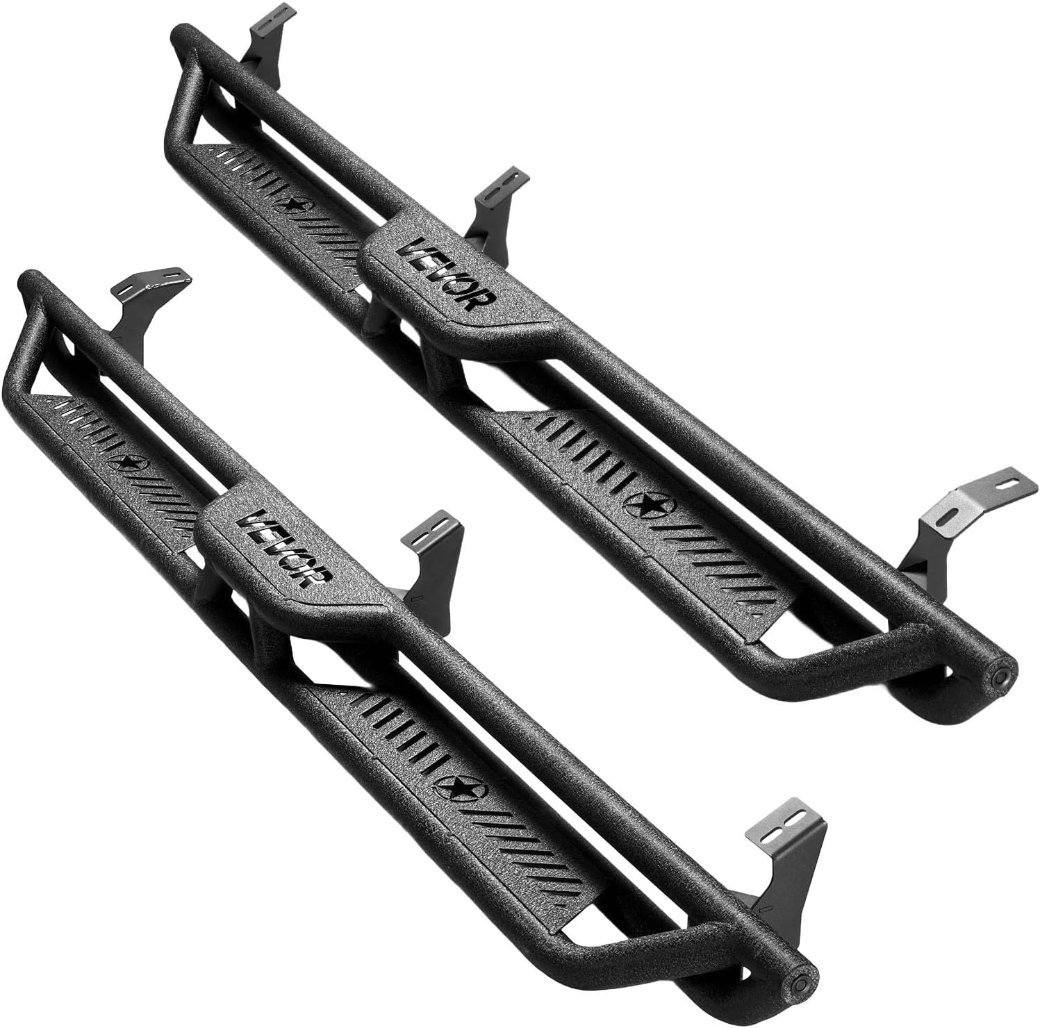 image:imageVEVOR Running Boards 4 Inches Side Steps Compatible with 20152025 Chevy ColoradoGMC Canyon Crew Cab Black Carbon Steel Nerf Bars 550 lbs Load Capacity NonSlip Surface with Rustproof Coating0523 Tacoma Double Cab