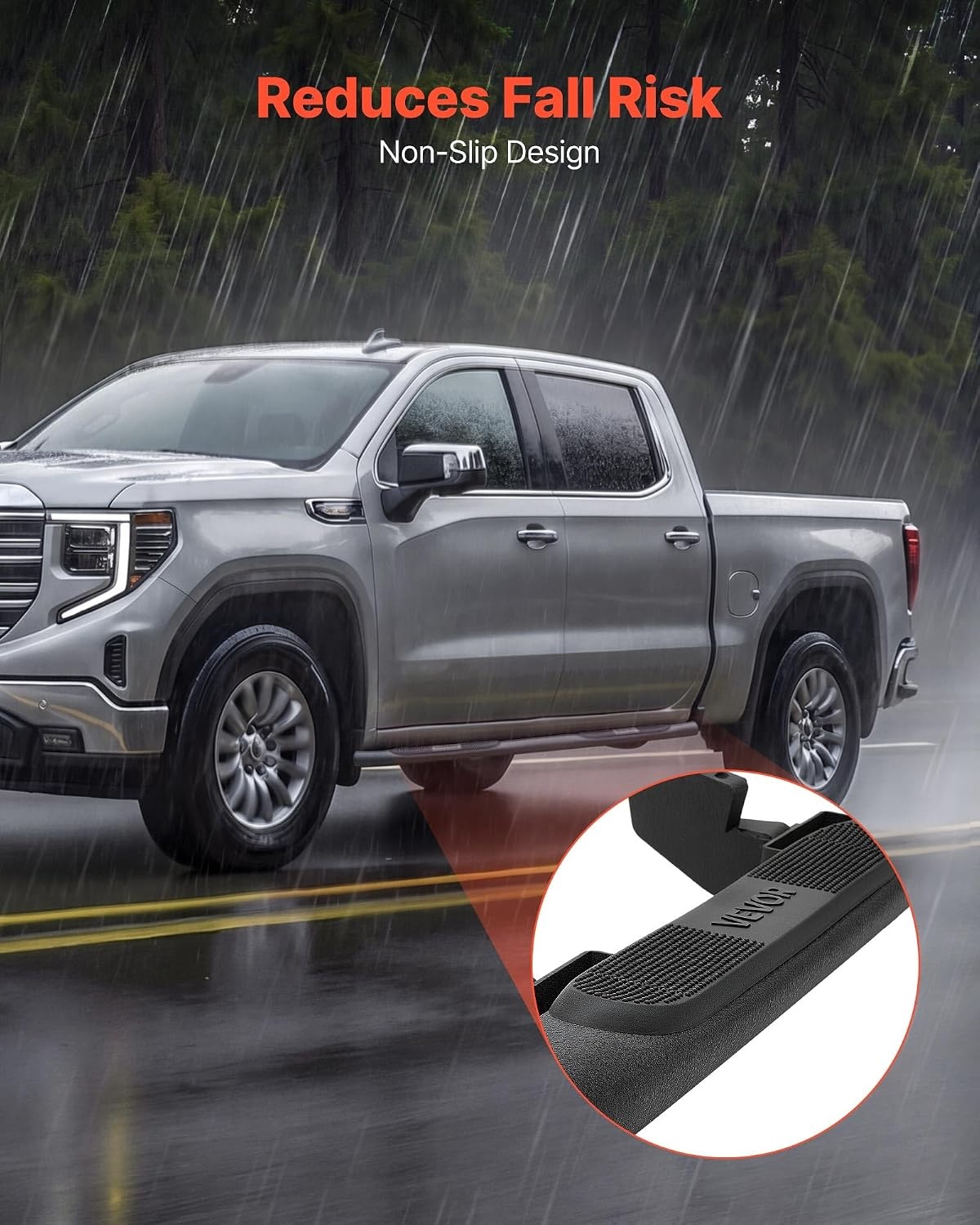 image:imageVEVOR Running Boards 6 Step Bars Compatible with 20192023 Chevy SilveradoGMC Sierra 1500 20202024 25003500HD Crew Cab 201 Stainless Steel Side Steps Nerf Bars 500LBS 2 Piece1925 Silverado 1500 Crew Cab
