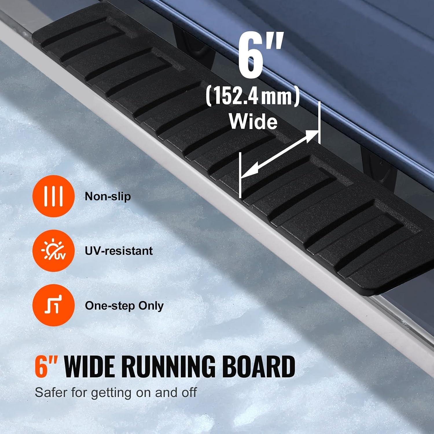 image:imageVEVOR Running Boards 6 Step Bars Compatible with 20192023 Chevy SilveradoGMC Sierra 1500 20202024 25003500HD Crew Cab 201 Stainless Steel Side Steps Nerf Bars 500LBS 2 Piece1523 F150 Crew cab
