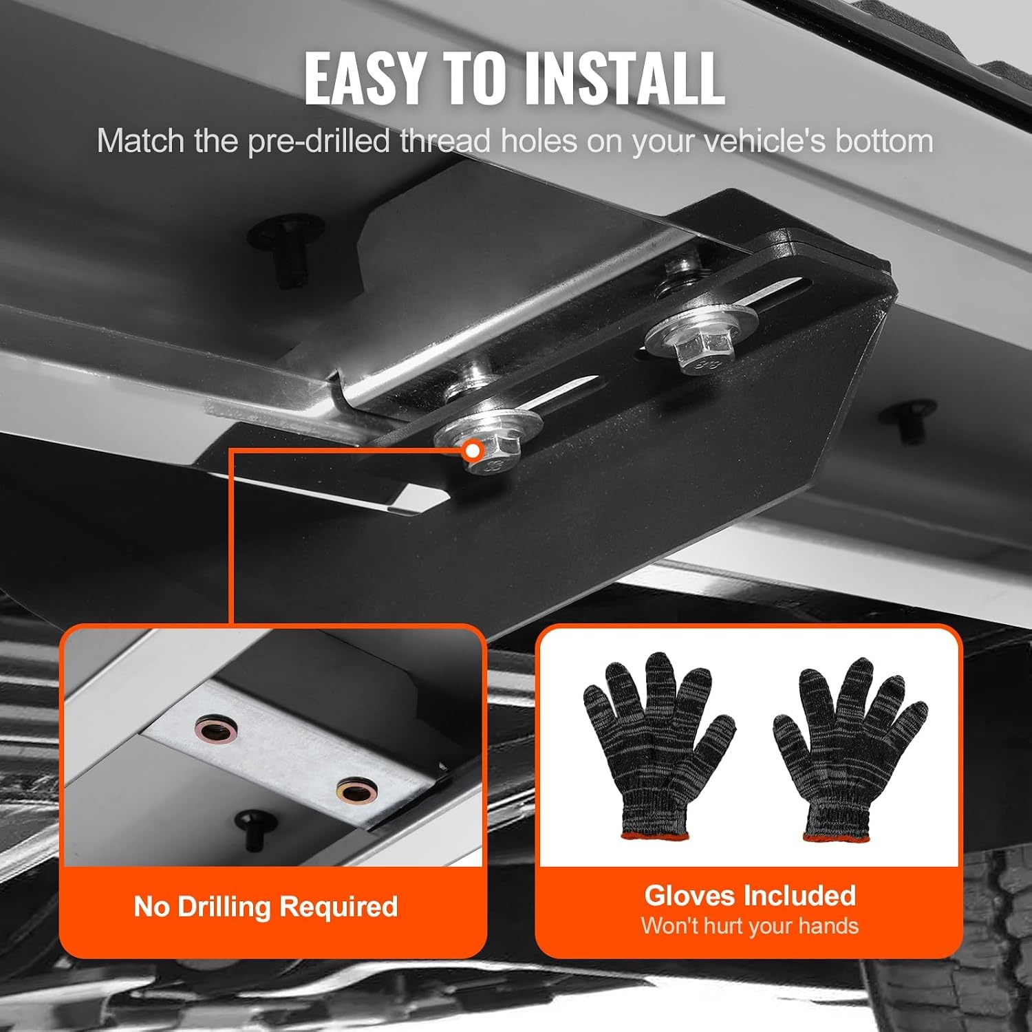 image:imageVEVOR Running Boards 6 Step Bars Compatible with 20192023 Chevy SilveradoGMC Sierra 1500 20202024 25003500HD Crew Cab 201 Stainless Steel Side Steps Nerf Bars 500LBS 2 Piecesilver