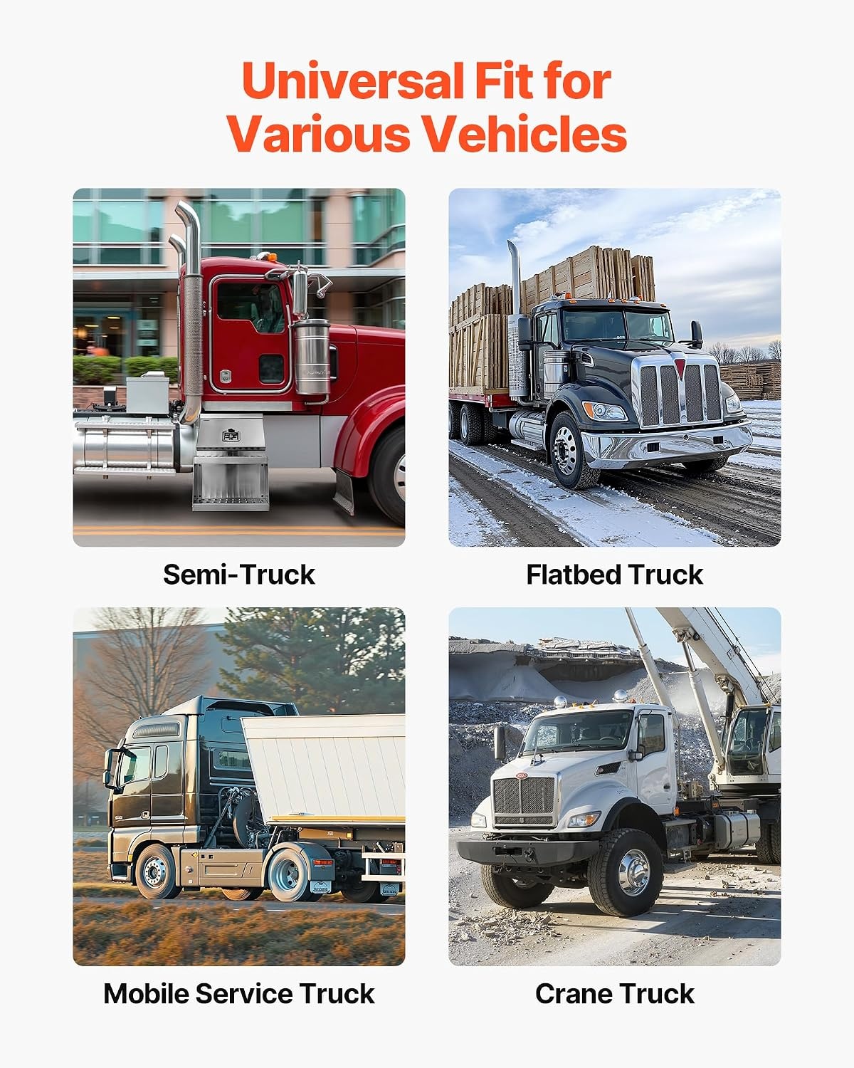 image:imageVEVOR SemiTruck Step Tool Box 18 x 275 x 254 Heavy Duty Aluminum Toolbox Side Mount Waterproof Side Storage Saddle Step Box with THandle Lock amp Keys for Semi Trucks Flatbed Trailers