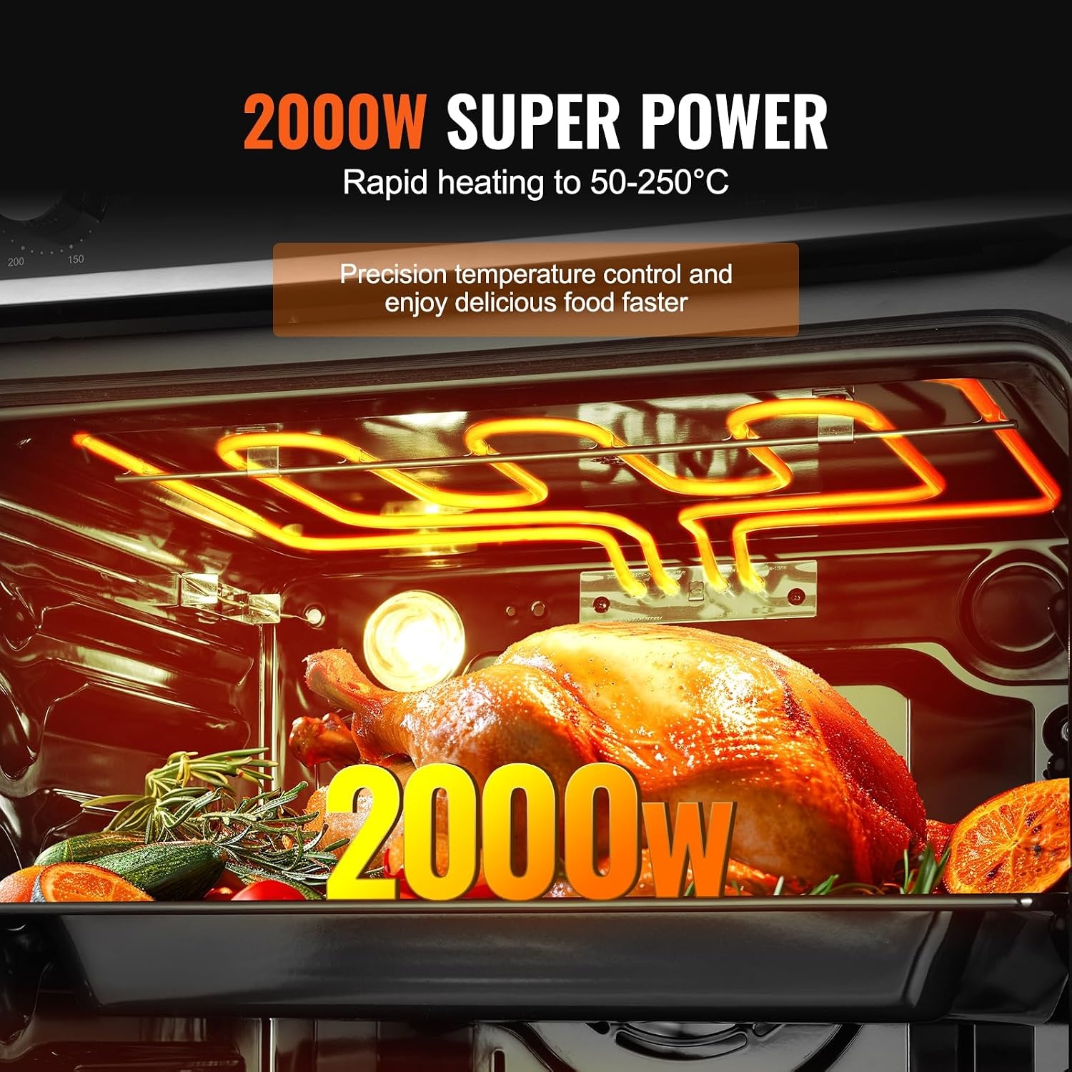image:imageVEVOR Single Wall Oven 24 Electric Builtin Wall Oven with 16 Cooking Functions 268 CuFt Electric Wall Ovens with Timer 3150W 76L Large Capacity Ovens with Baking Rack and Tray for KitchenMechanical Control