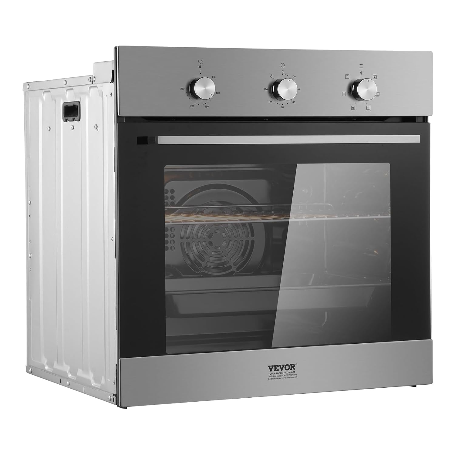 image:imageVEVOR Single Wall Oven 24 Electric Builtin Wall Oven with 16 Cooking Functions 268 CuFt Electric Wall Ovens with Timer 3150W 76L Large Capacity Ovens with Baking Rack and Tray for KitchenMechanical Control