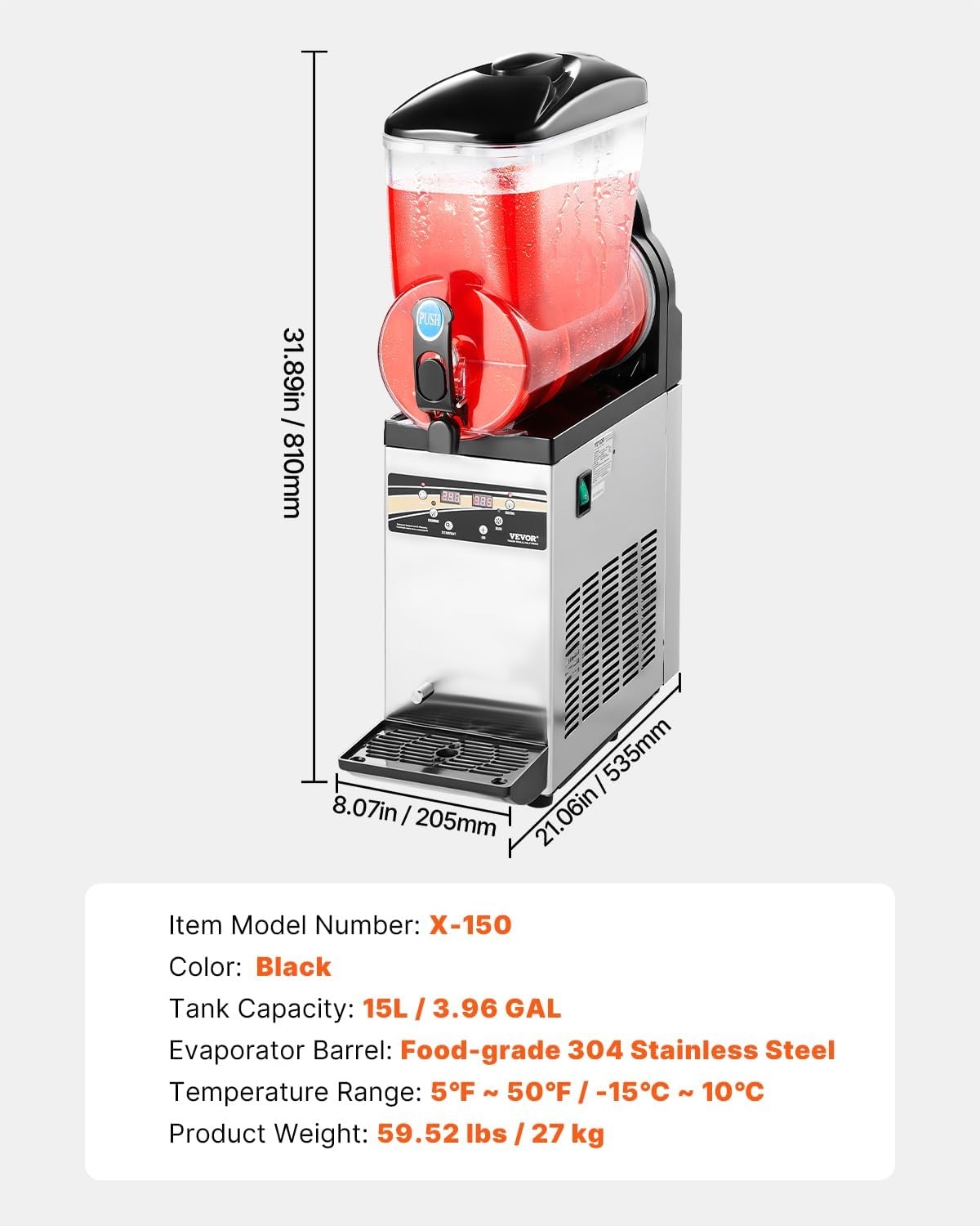 image:imageVEVOR Slushie Machine 4L135oz x 2 Tank Slushy Machine for Home No Ice Needed Frozen Drink Maker Margarita Maker with SelfCleaning for Frozen Margaritas Frapps Milkshake amp More15L