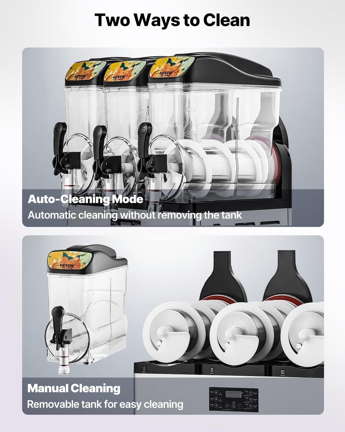 image:imageVEVOR Slushie Machine 4L135oz x 2 Tank Slushy Machine for Home No Ice Needed Frozen Drink Maker Margarita Maker with SelfCleaning for Frozen Margaritas Frapps Milkshake amp More15Lx3