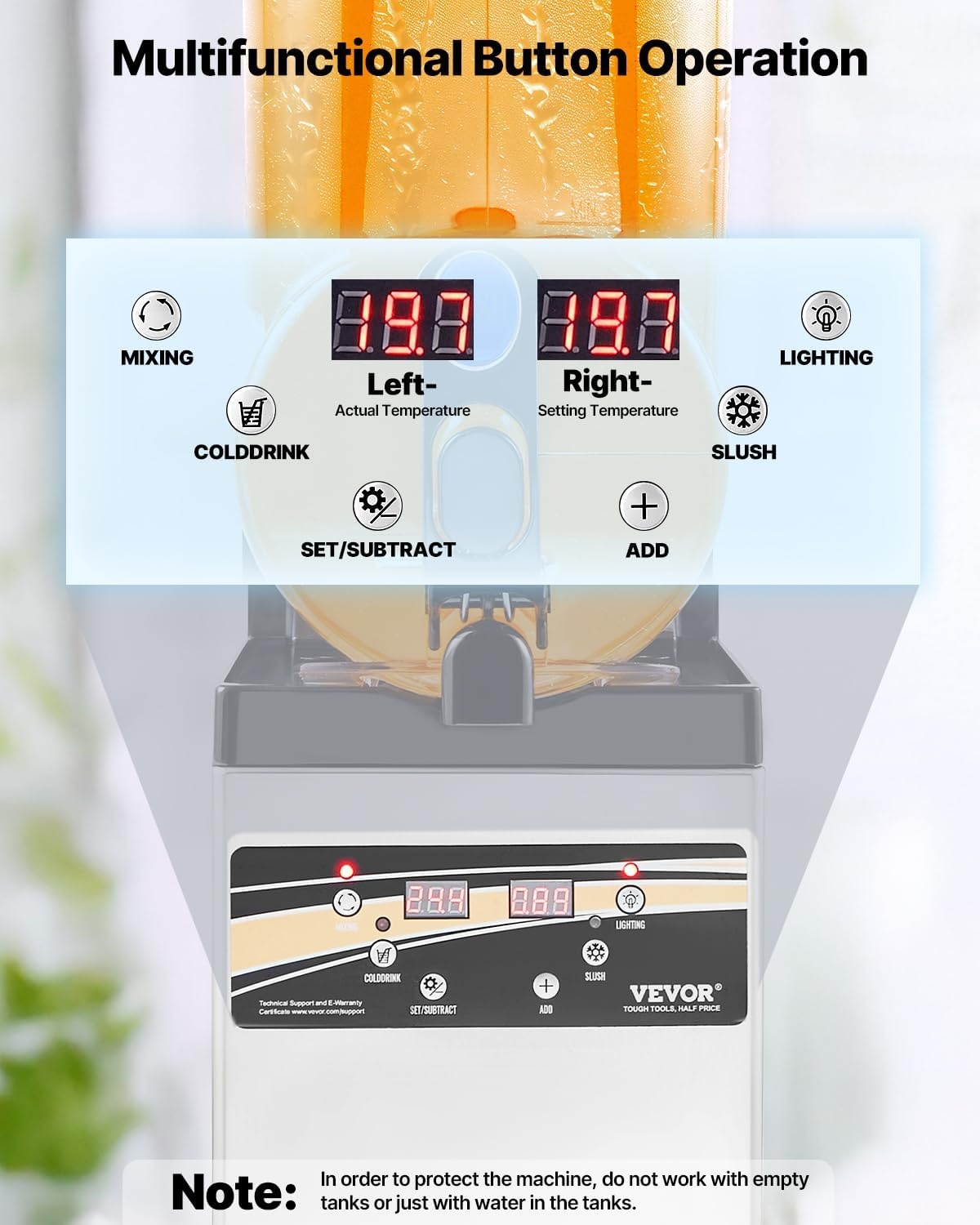 image:imageVEVOR Slushie Machine 4L135oz x 2 Tank Slushy Machine for Home No Ice Needed Frozen Drink Maker Margarita Maker with SelfCleaning for Frozen Margaritas Frapps Milkshake amp More15L