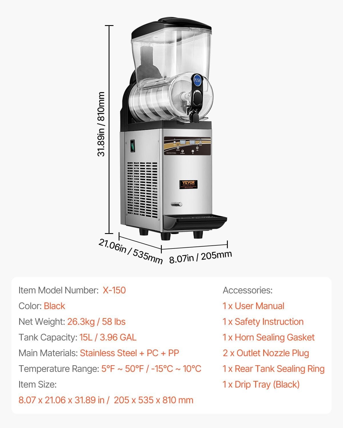 image:imageVEVOR Slushie Machine 4L135oz x 2 Tank Slushy Machine for Home No Ice Needed Frozen Drink Maker Margarita Maker with SelfCleaning for Frozen Margaritas Frapps Milkshake amp More15 L1