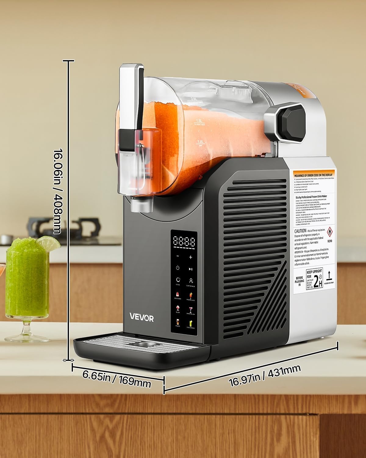 image:imageVEVOR Slushie Machine 4L135oz x 2 Tank Slushy Machine for Home No Ice Needed Frozen Drink Maker Margarita Maker with SelfCleaning for Frozen Margaritas Frapps Milkshake amp More2L