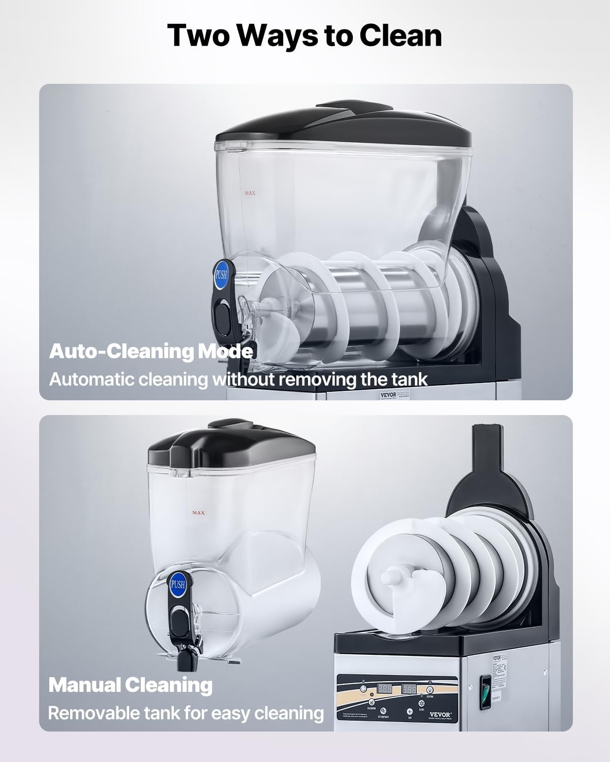image:imageVEVOR Slushie Machine 4L135oz x 2 Tank Slushy Machine for Home No Ice Needed Frozen Drink Maker Margarita Maker with SelfCleaning for Frozen Margaritas Frapps Milkshake amp More15L