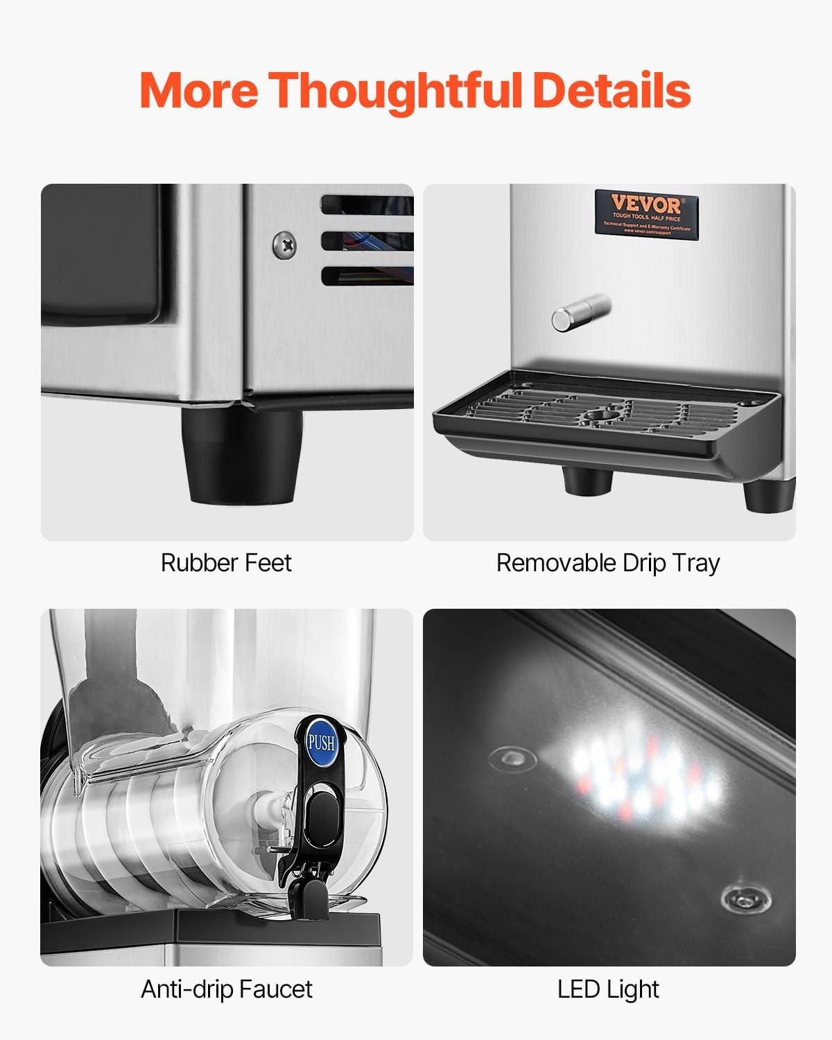 image:imageVEVOR Slushie Machine 4L135oz x 2 Tank Slushy Machine for Home No Ice Needed Frozen Drink Maker Margarita Maker with SelfCleaning for Frozen Margaritas Frapps Milkshake amp More15 L1