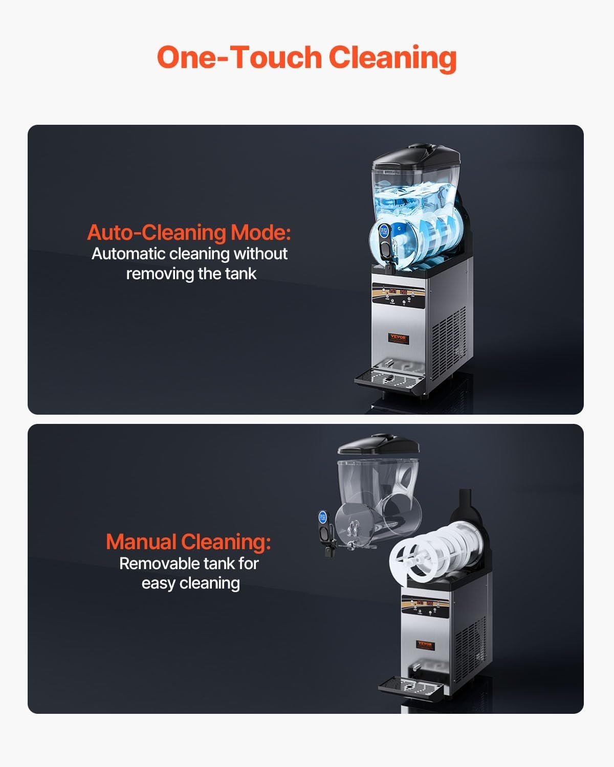 image:imageVEVOR Slushie Machine 4L135oz x 2 Tank Slushy Machine for Home No Ice Needed Frozen Drink Maker Margarita Maker with SelfCleaning for Frozen Margaritas Frapps Milkshake amp More15 L1