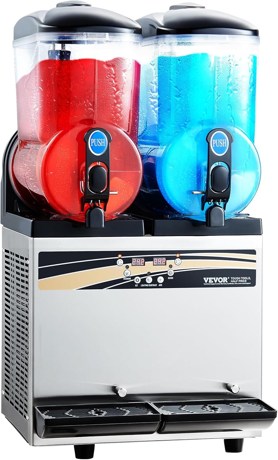 image:imageVEVOR Slushie Machine 4L135oz x 2 Tank Slushy Machine for Home No Ice Needed Frozen Drink Maker Margarita Maker with SelfCleaning for Frozen Margaritas Frapps Milkshake amp More15Lx2