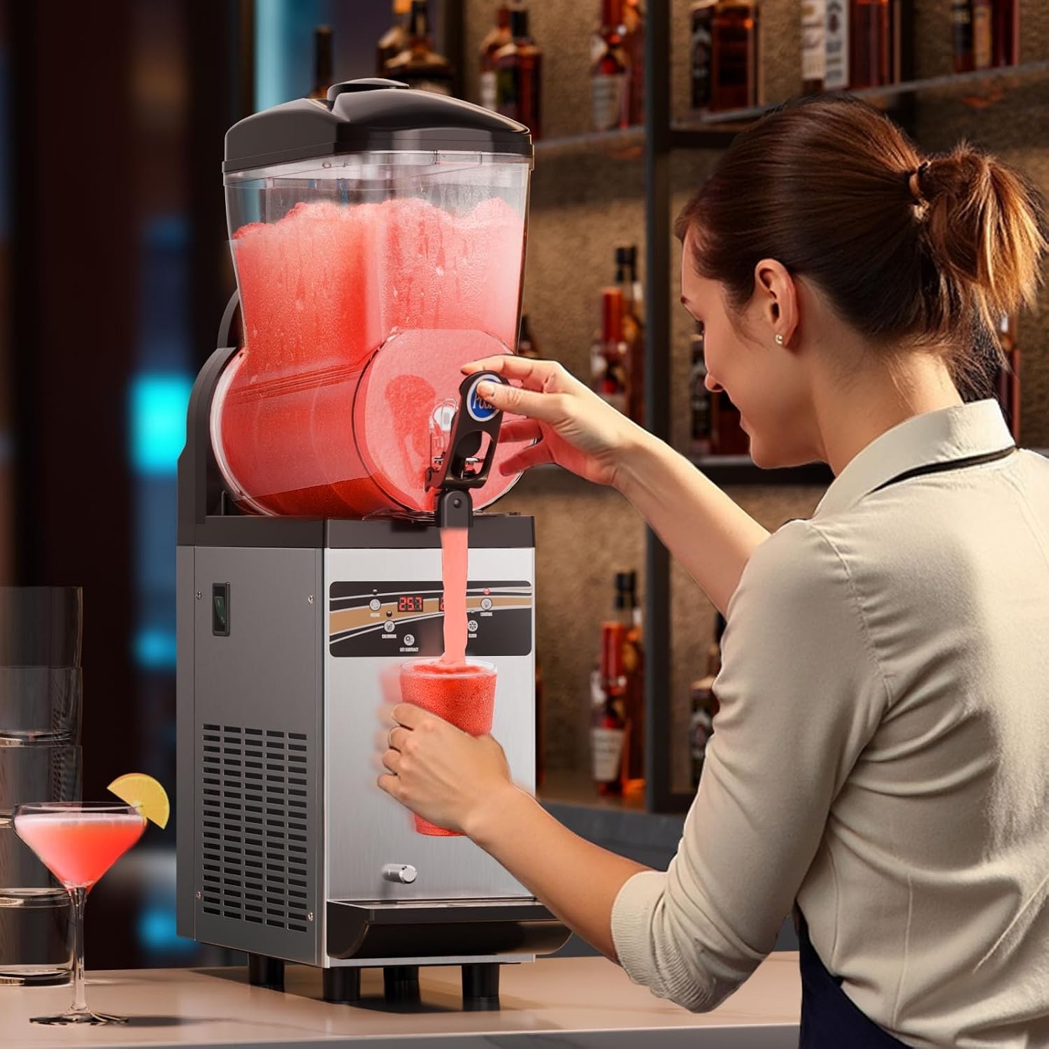 image:imageVEVOR Slushie Machine 4L135oz x 2 Tank Slushy Machine for Home No Ice Needed Frozen Drink Maker Margarita Maker with SelfCleaning for Frozen Margaritas Frapps Milkshake amp More15 L1