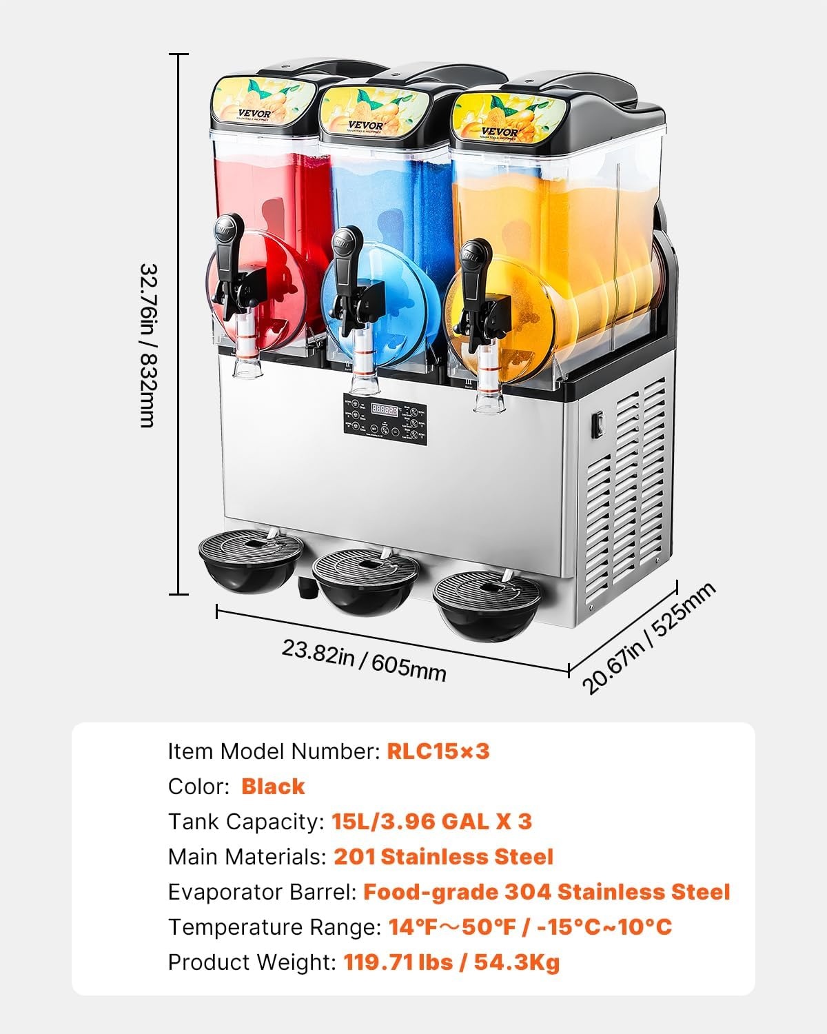 image:imageVEVOR Slushie Machine 4L135oz x 2 Tank Slushy Machine for Home No Ice Needed Frozen Drink Maker Margarita Maker with SelfCleaning for Frozen Margaritas Frapps Milkshake amp More15Lx3