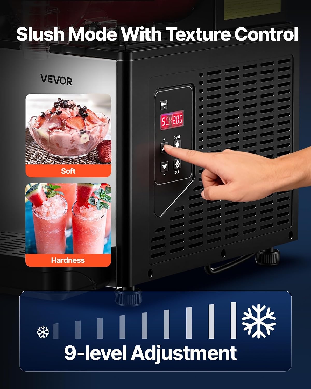 image:imageVEVOR Slushie Machine 6L16Gal x 2 Tank Commercial Slushy Maker Frozen Drink Maker with SelfCleaning Margarita Machine for Restaurants Bars Party for Slushie Margaritas Milkshake amp MoreBlack