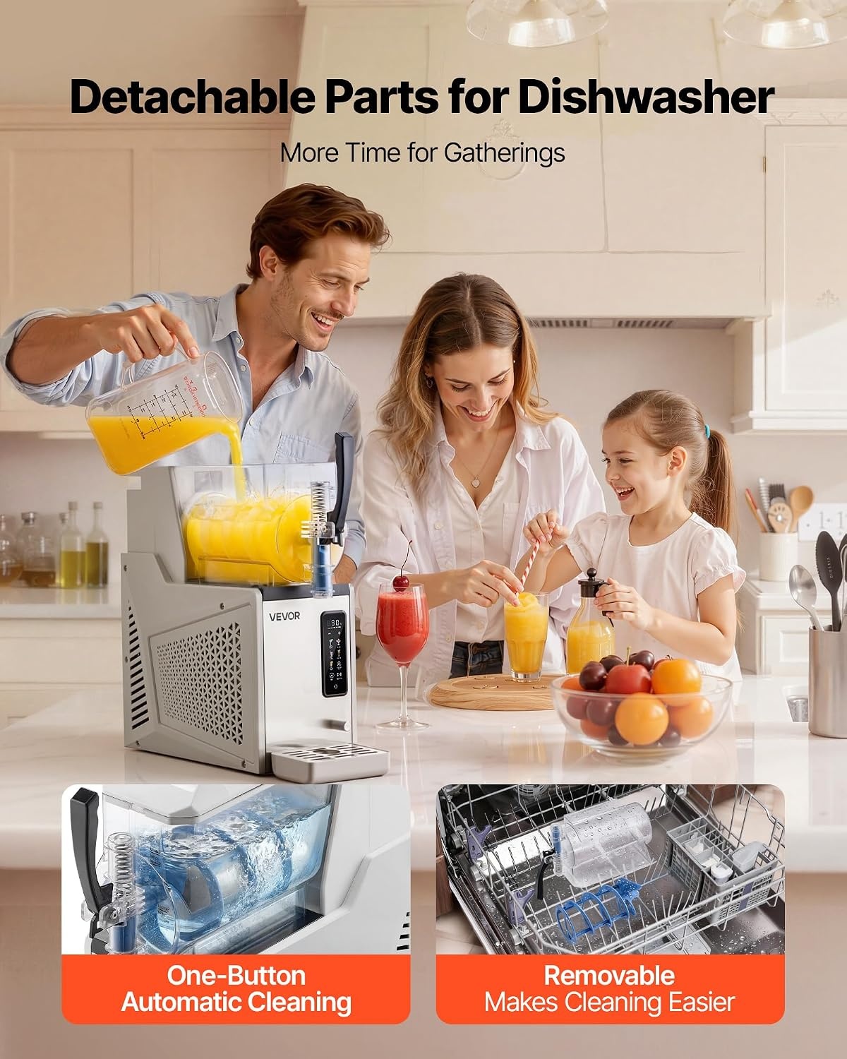 image:imageVEVOR Slushie Machine 6L16Gal x 2 Tank Commercial Slushy Maker Frozen Drink Maker with SelfCleaning Margarita Machine for Restaurants Bars Party for Slushie Margaritas Milkshake amp MoreStainless steel color beige