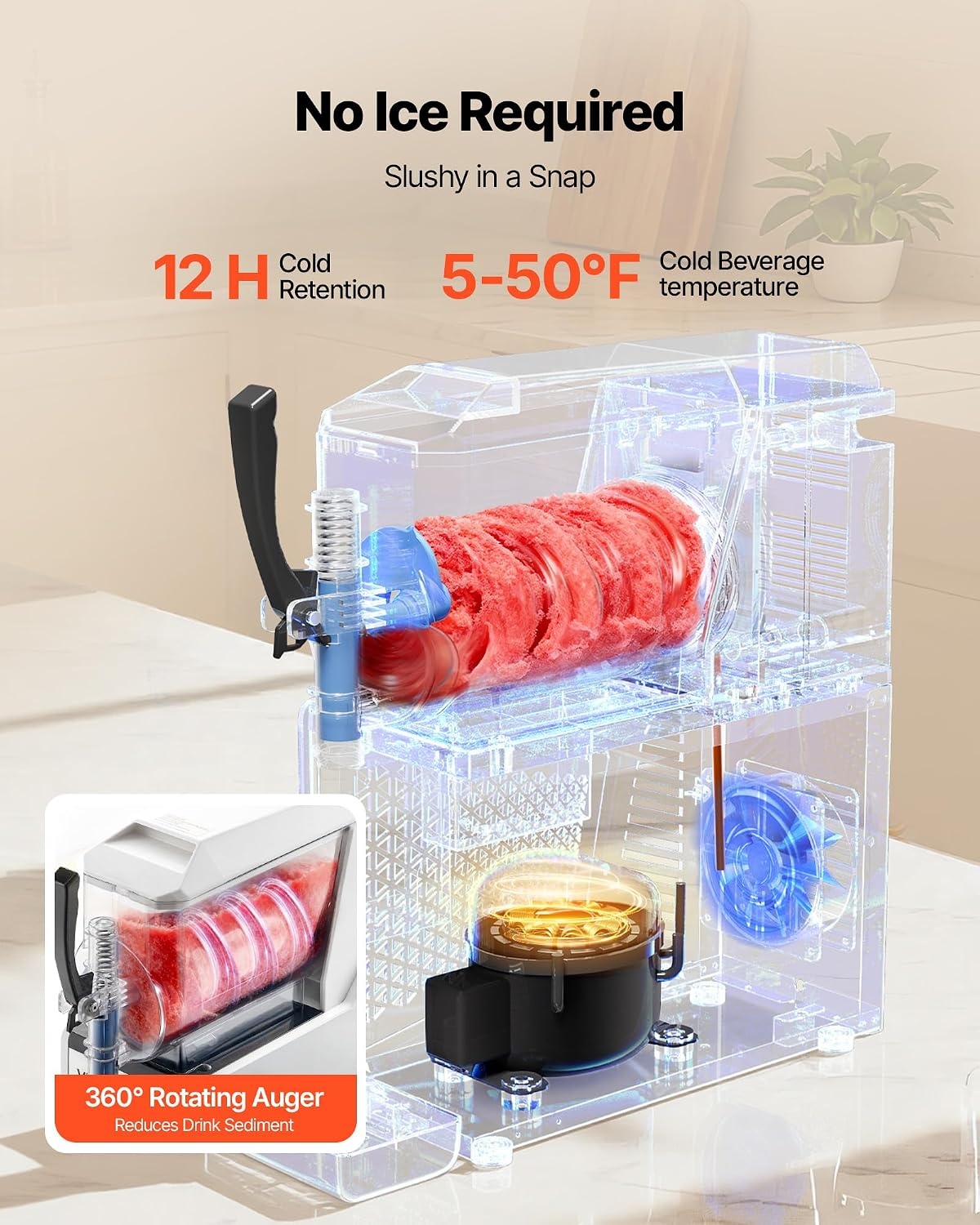 image:imageVEVOR Slushie Machine 6L16Gal x 2 Tank Commercial Slushy Maker Frozen Drink Maker with SelfCleaning Margarita Machine for Restaurants Bars Party for Slushie Margaritas Milkshake amp MoreStainless steel color beige