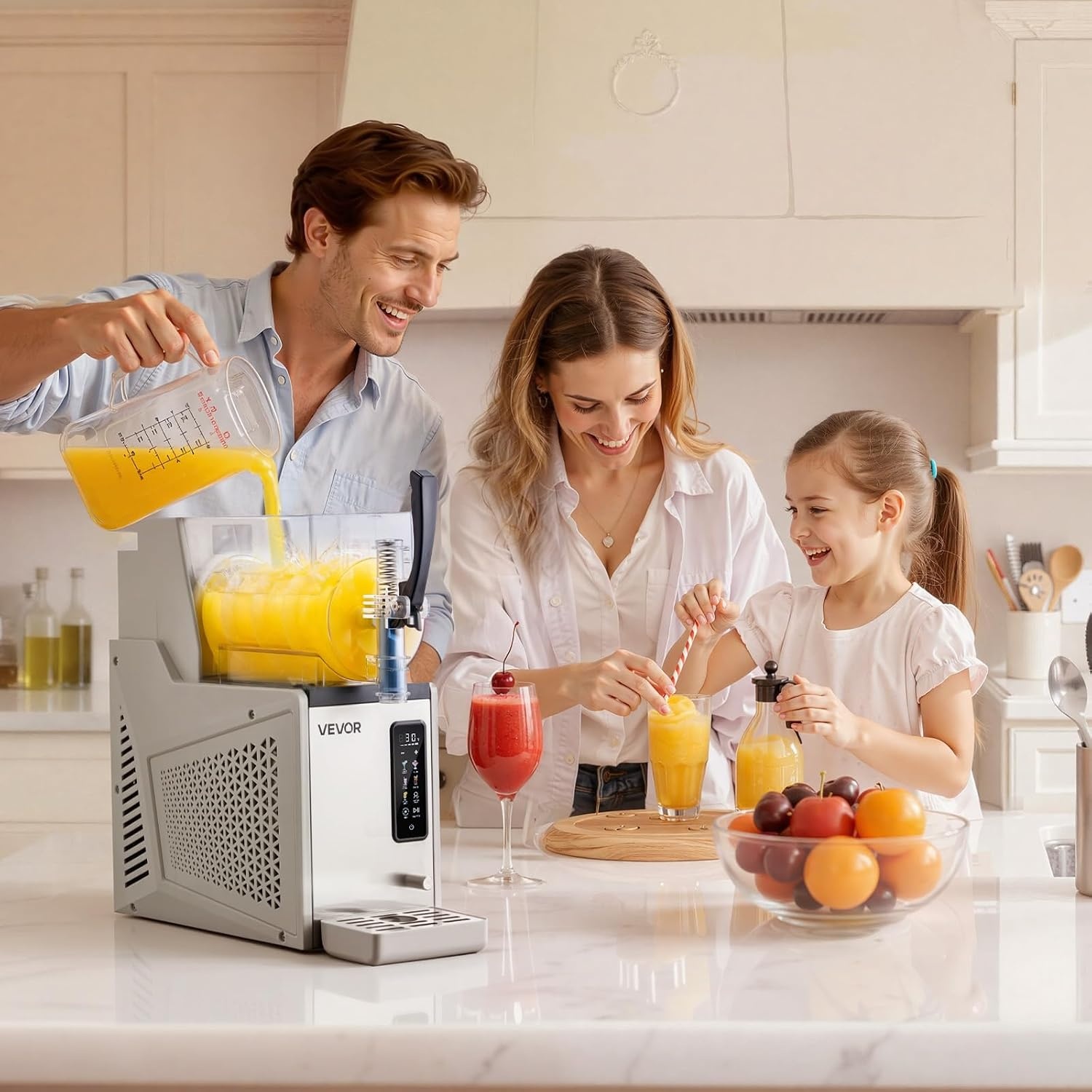 image:imageVEVOR Slushie Machine 6L16Gal x 2 Tank Commercial Slushy Maker Frozen Drink Maker with SelfCleaning Margarita Machine for Restaurants Bars Party for Slushie Margaritas Milkshake amp MoreStainless steel color beige