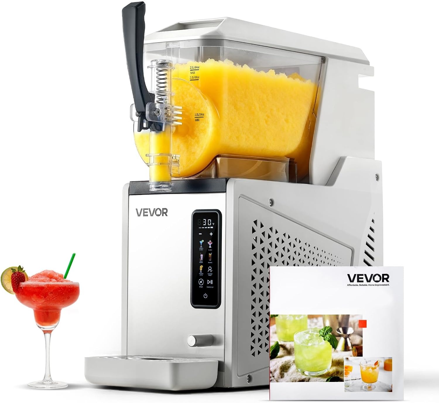 image:imageVEVOR Slushie Machine 6L16Gal x 2 Tank Commercial Slushy Maker Frozen Drink Maker with SelfCleaning Margarita Machine for Restaurants Bars Party for Slushie Margaritas Milkshake amp MoreStainless steel color beige