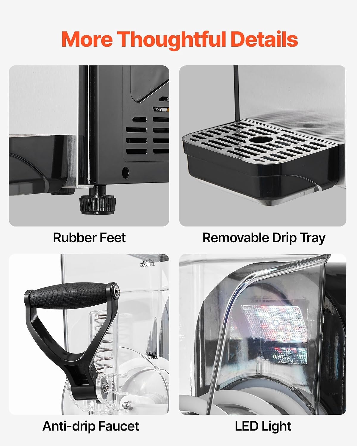 image:imageVEVOR Slushie Machine 6L16Gal x 2 Tank Commercial Slushy Maker Frozen Drink Maker with SelfCleaning Margarita Machine for Restaurants Bars Party for Slushie Margaritas Milkshake amp MoreBlack