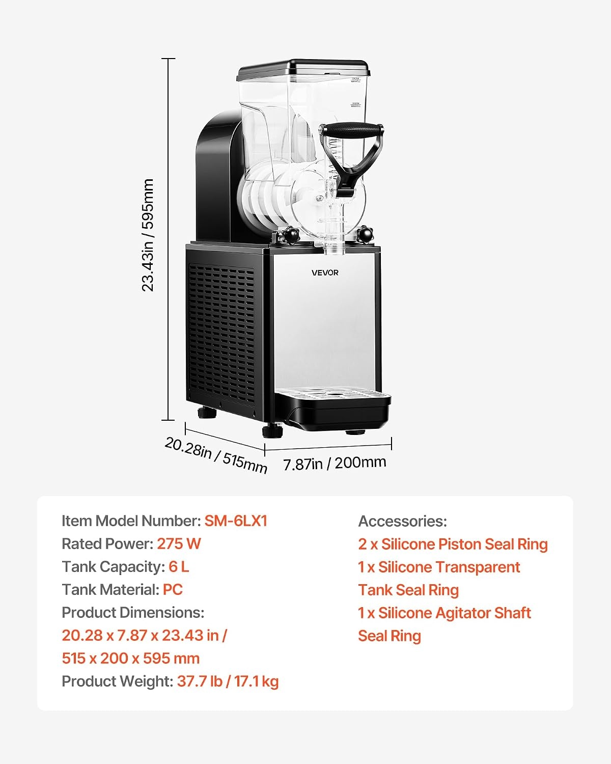 image:imageVEVOR Slushie Machine 6L16Gal x 2 Tank Commercial Slushy Maker Frozen Drink Maker with SelfCleaning Margarita Machine for Restaurants Bars Party for Slushie Margaritas Milkshake amp MoreBlack